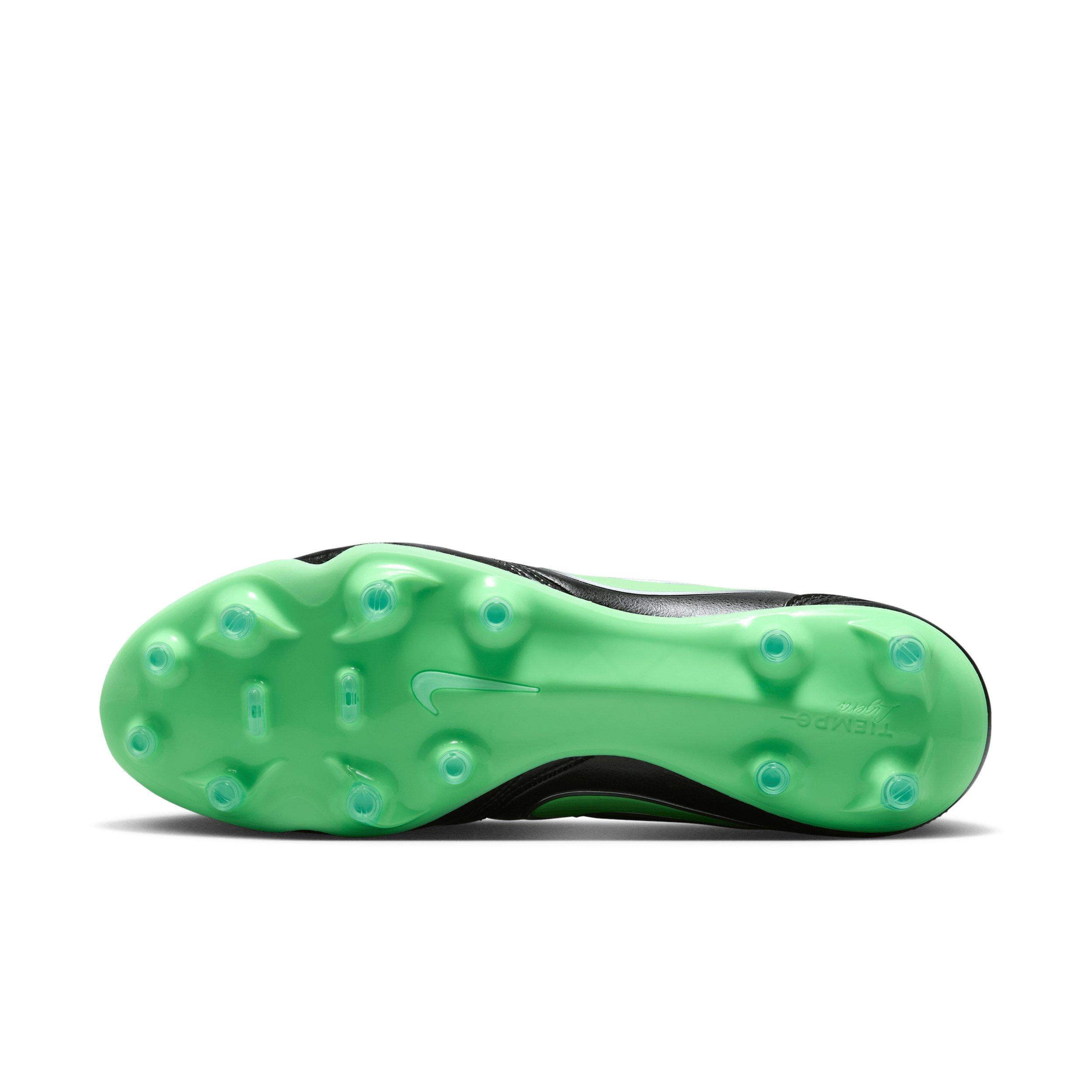 Nike Tiempo Ligera Pro FG "Black/Black/Illusion Green" Men's Soccer Cleat - BLACK/BLACK/GREEN Thumbnail View 6