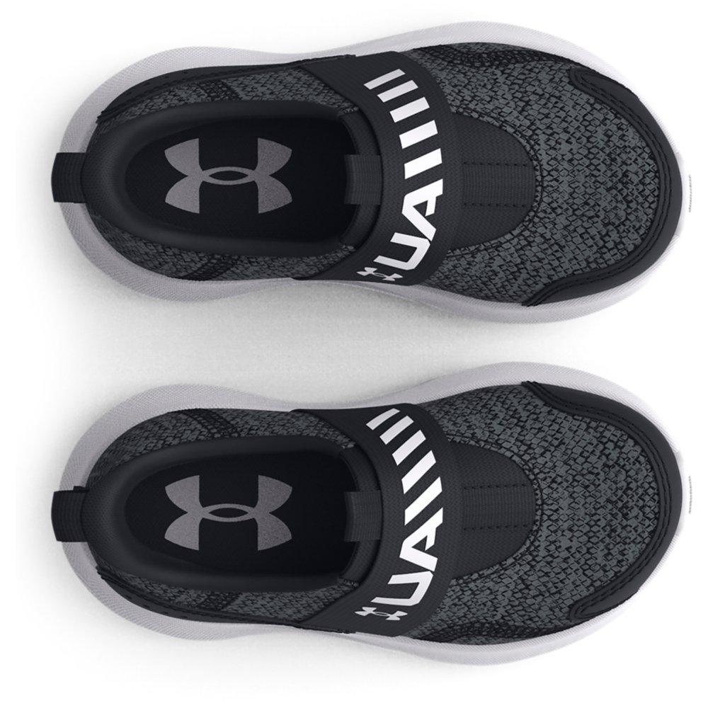 Under Armour Surge 3 Slip "Black/White" Infant Boys' Running Shoe - BLACK/WHITE Thumbnail View 3