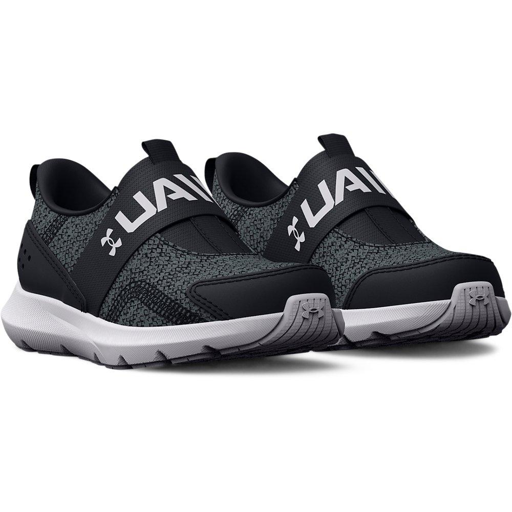Under Armour Surge 3 Slip "Black/White" Infant Boys' Running Shoe - BLACK/WHITE Thumbnail View 5