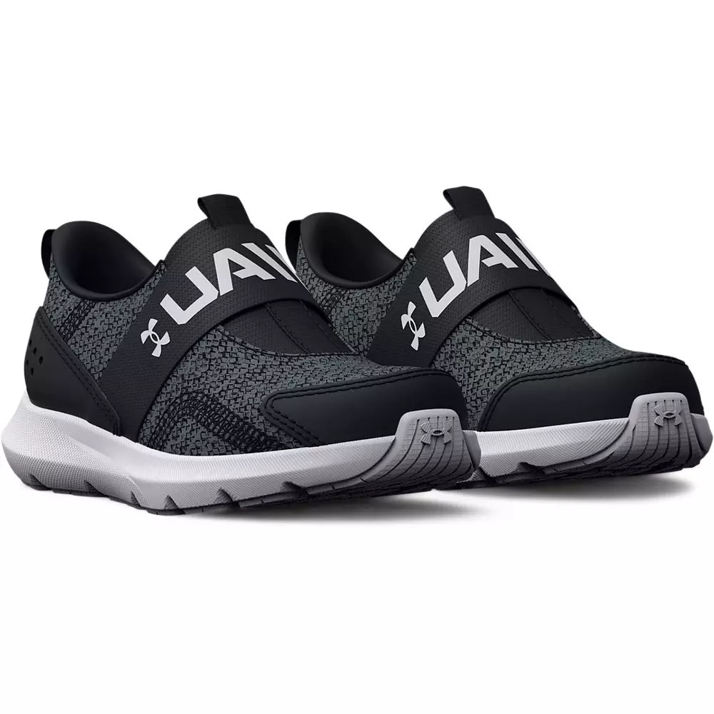 Under Armour Surge 3 Slip "Black/White" Infant Boys' Running Shoe - BLACK/WHITE