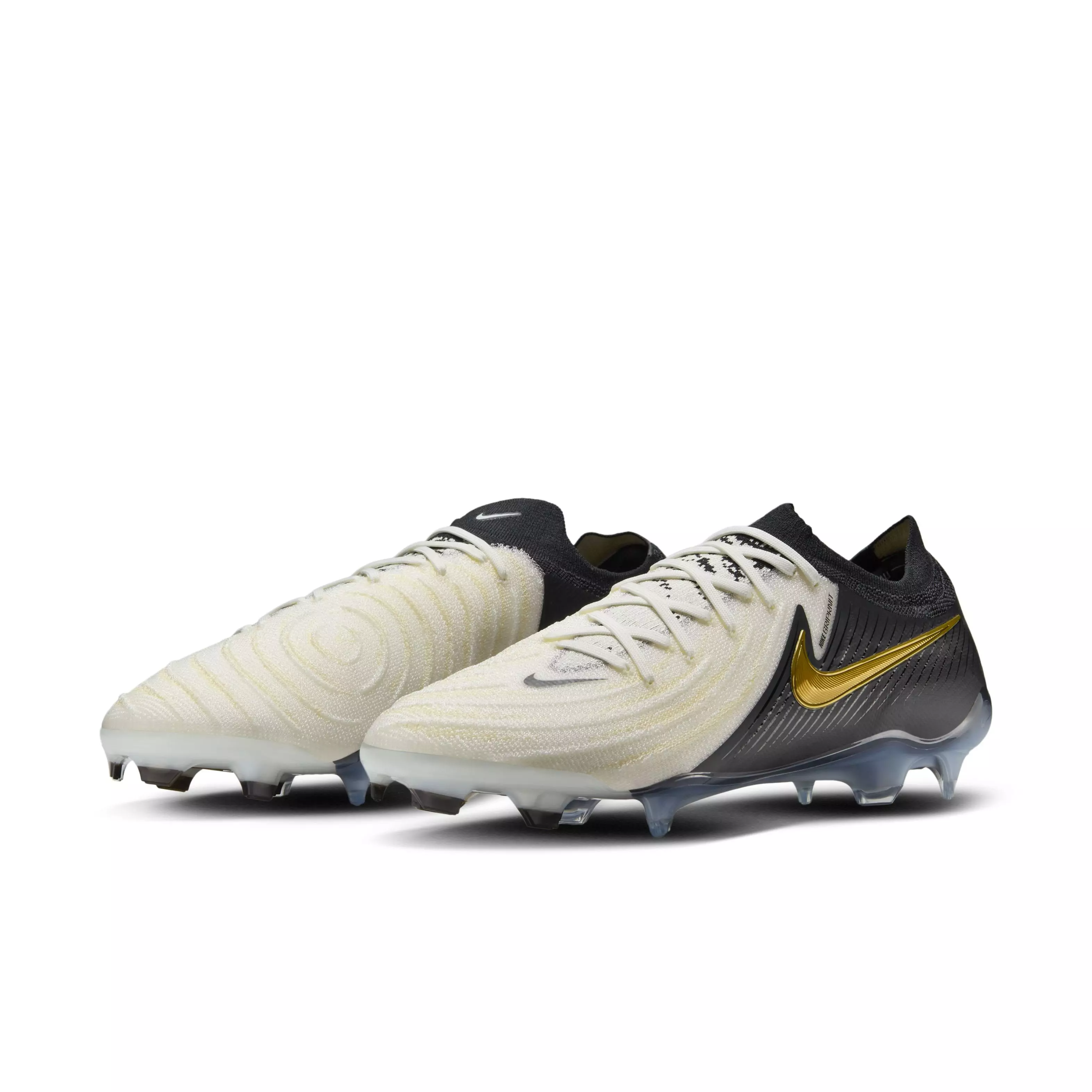 Nike Phantom GX 2 Elite FG "White/Metallic Gold Coin/Black" Grade School Kids' Soccer Cleat - WHITE/GOLD/BLACK