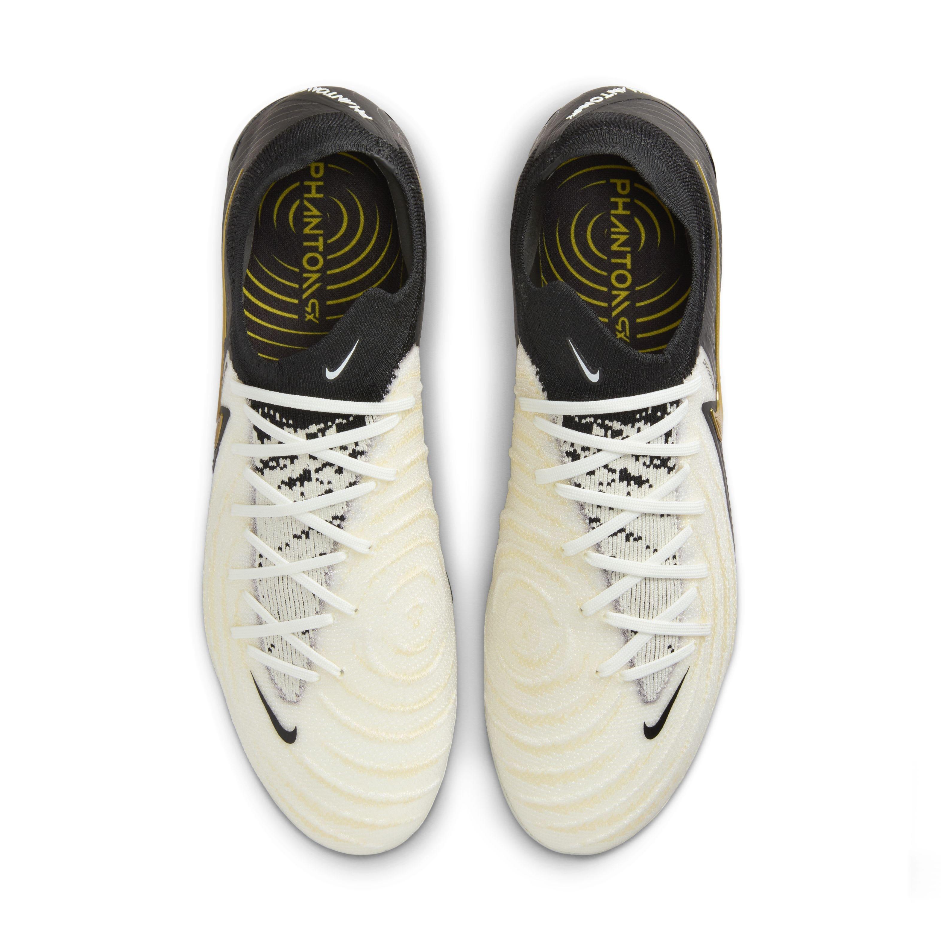 Nike Phantom GX 2 Elite FG Grade School Kids' "White/Metallic Gold Coin/Black" Soccer Cleat