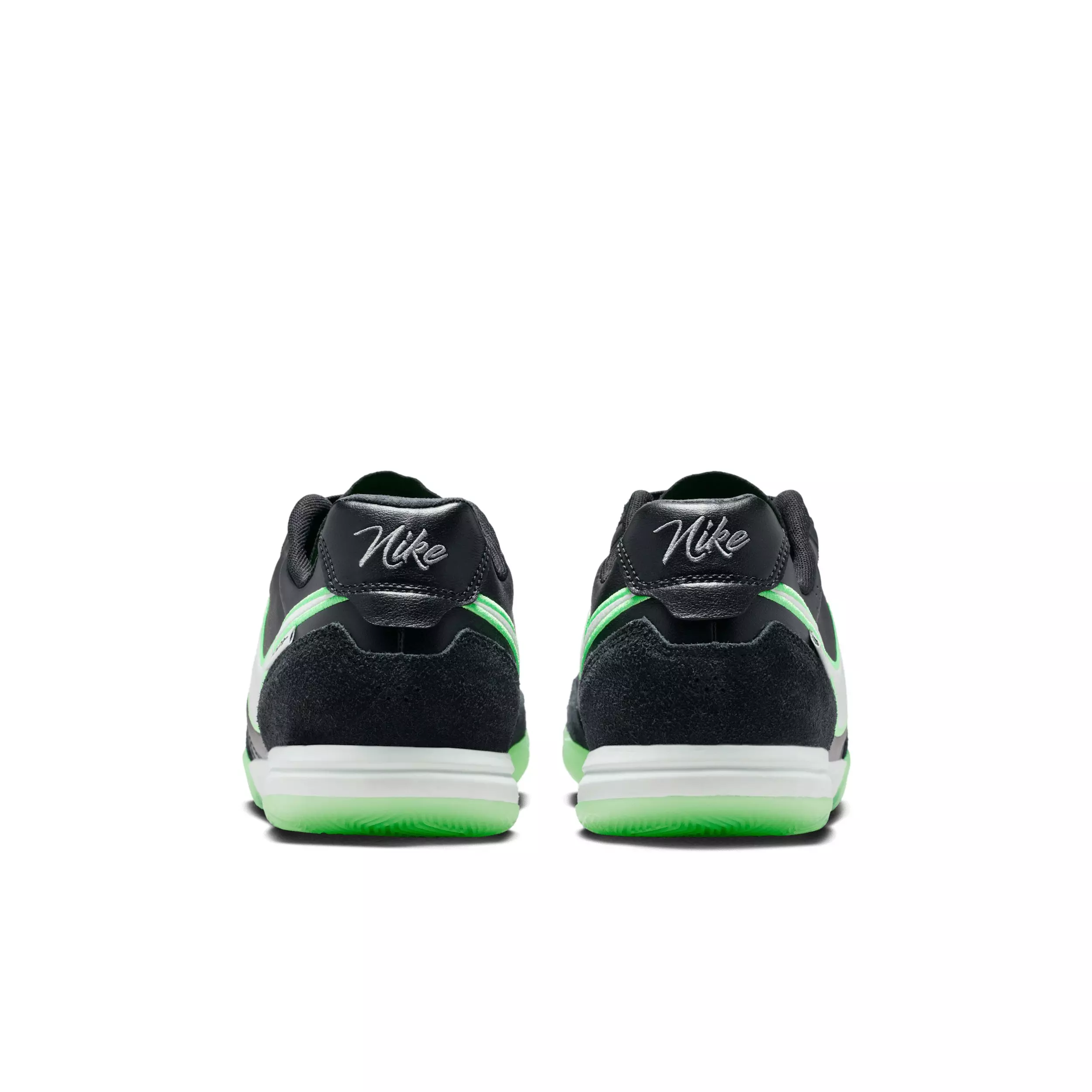 Nike Tiempo Streetgato IC "Black/Black/Illusion Green" Men's Soccer Shoe - BLACK/BLACK/GREEN