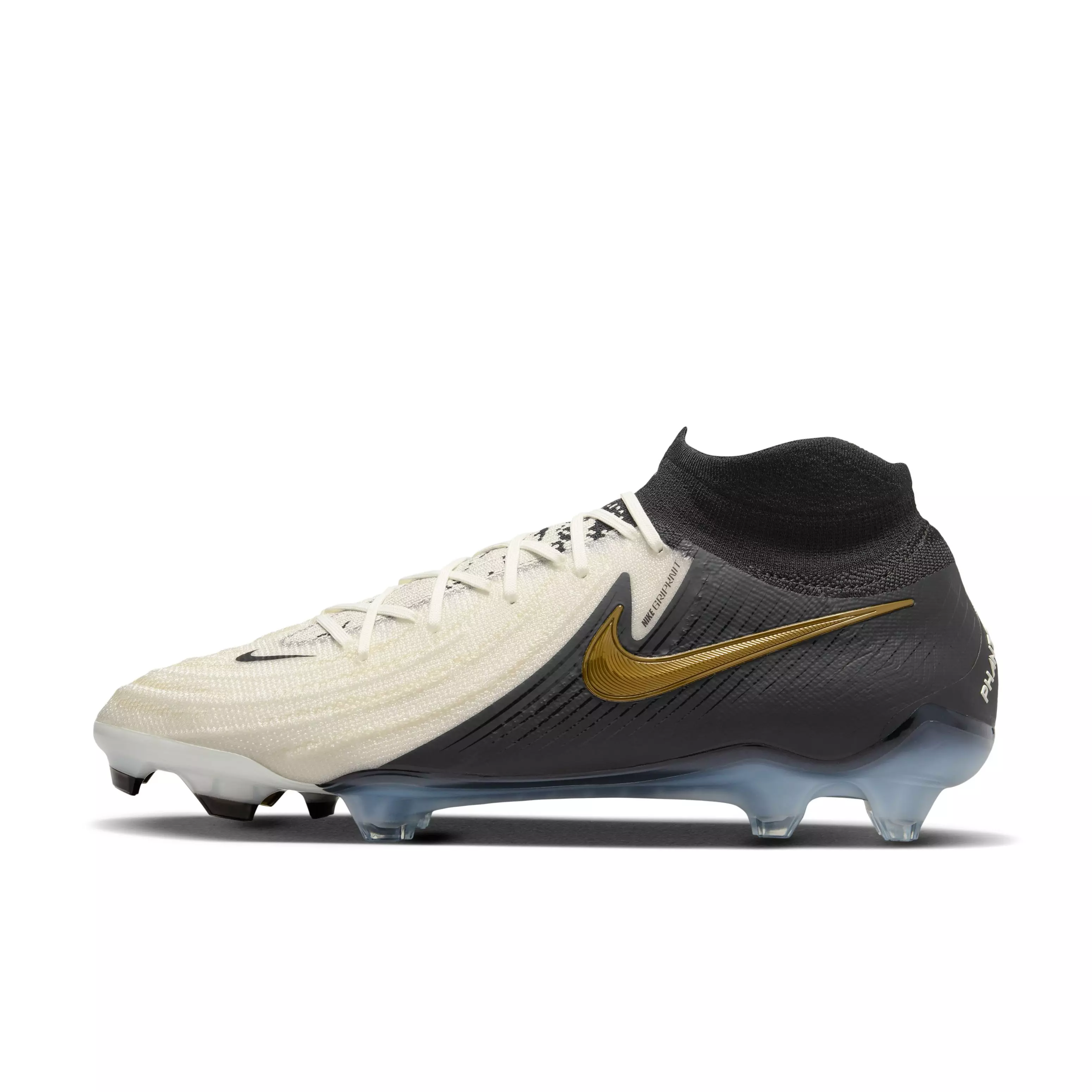 Nike Phantom Luna 2 Elite FG "White/Metallic Gold Coin/Black" Men's Soccer Cleat - WHITE/GOLD/BLACK