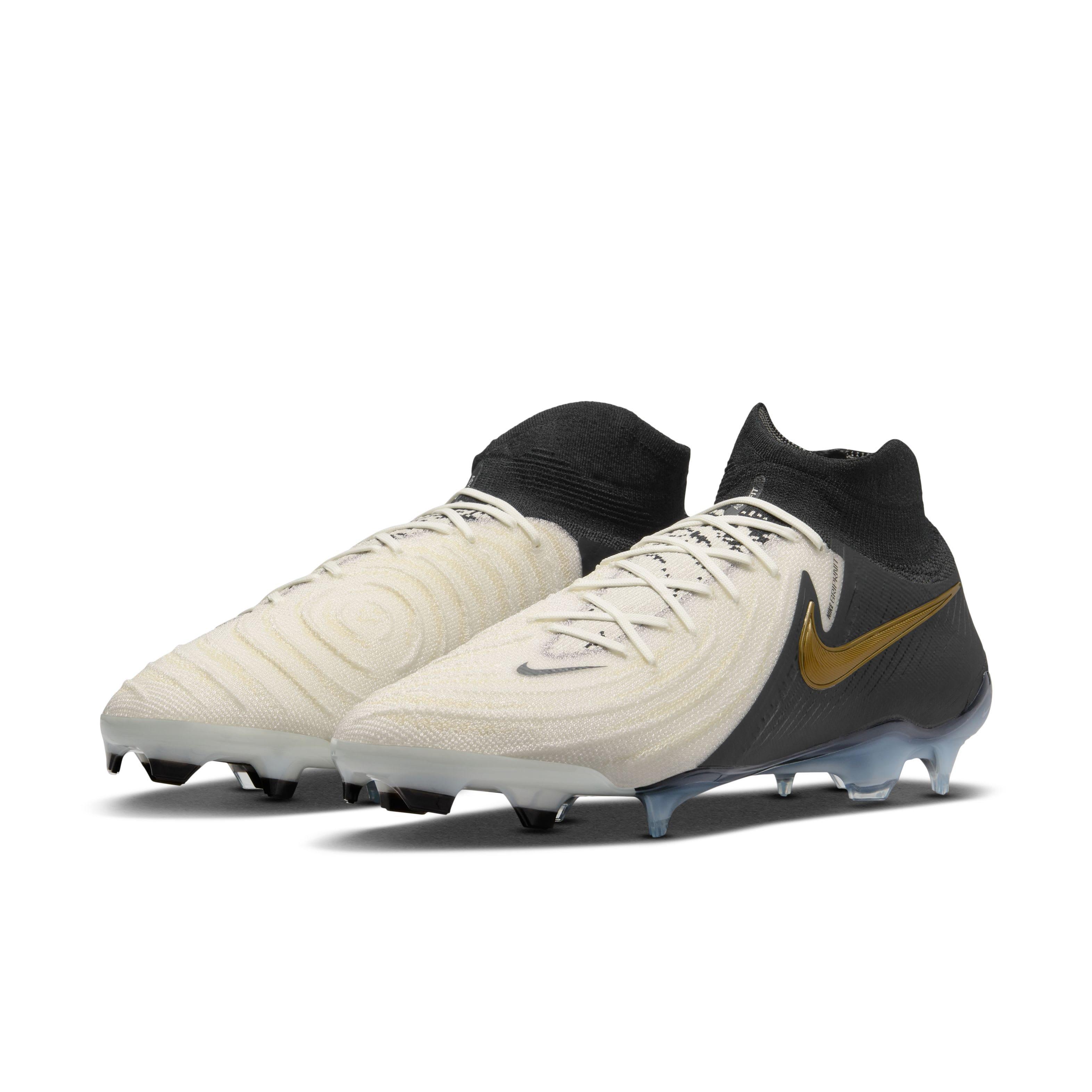 Nike Phantom Luna 2 Elite FG "White/Metallic Gold Coin/Black" Men's Soccer Cleat - WHITE/GOLD/BLACK Thumbnail View 3