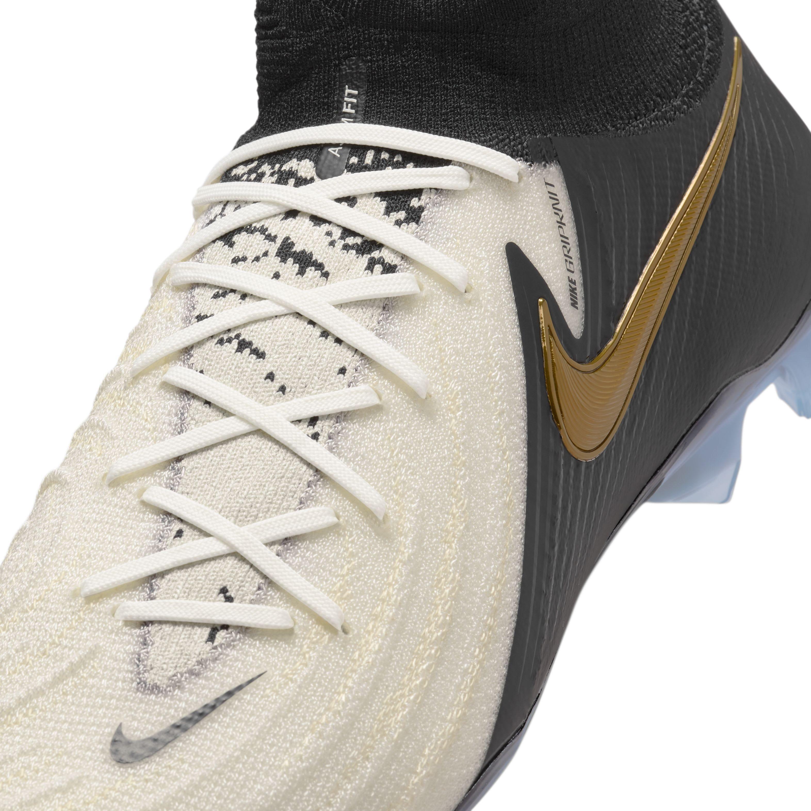 Nike Phantom Luna 2 Elite FG "White/Metallic Gold Coin/Black" Men's Soccer Cleat - WHITE/GOLD/BLACK Thumbnail View 8