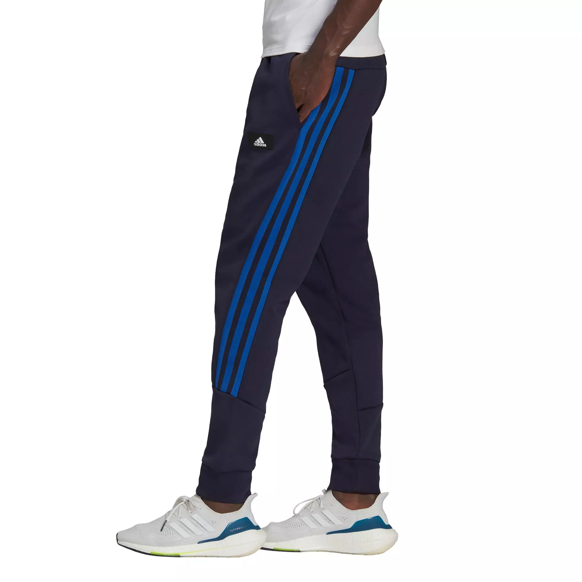 adidas Men's Sportswear Black/Royal Future Icons 3-Stripes Pants - BLACK/ROYAL