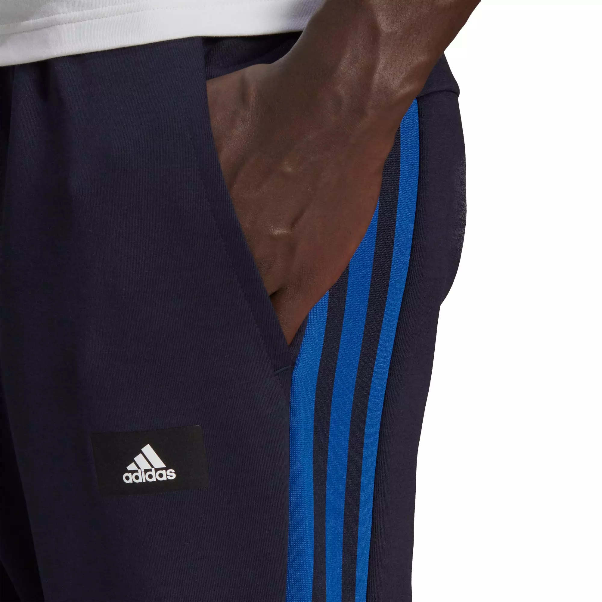 adidas Men's Sportswear Black/Royal Future Icons 3-Stripes Pants - BLACK/ROYAL