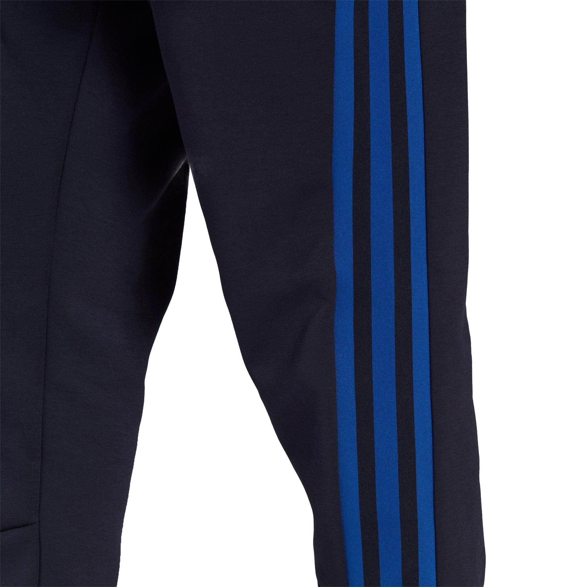 adidas Men's Sportswear Black/Royal Future Icons 3-Stripes Pants - BLACK/ROYAL Thumbnail View 6
