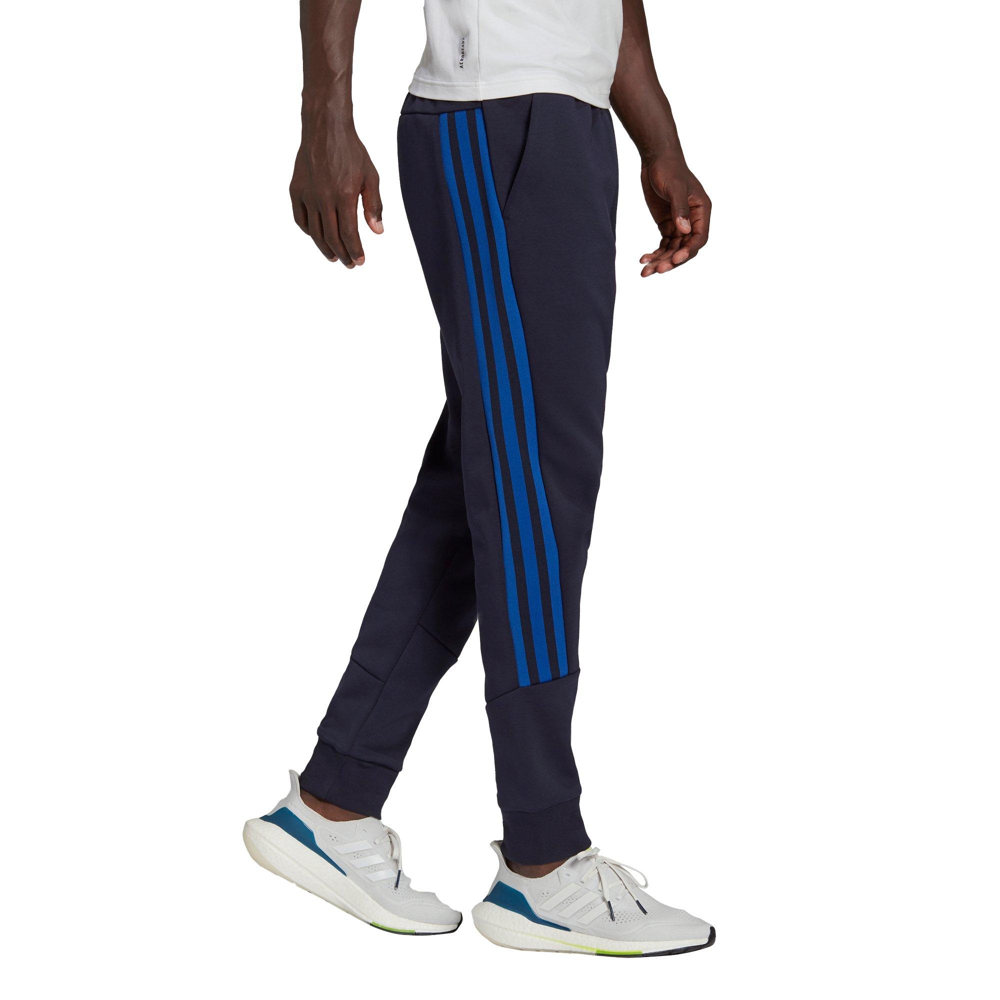 adidas Men's Sportswear Black/Royal Future Icons 3-Stripes Pants - BLACK/ROYAL Thumbnail View 7