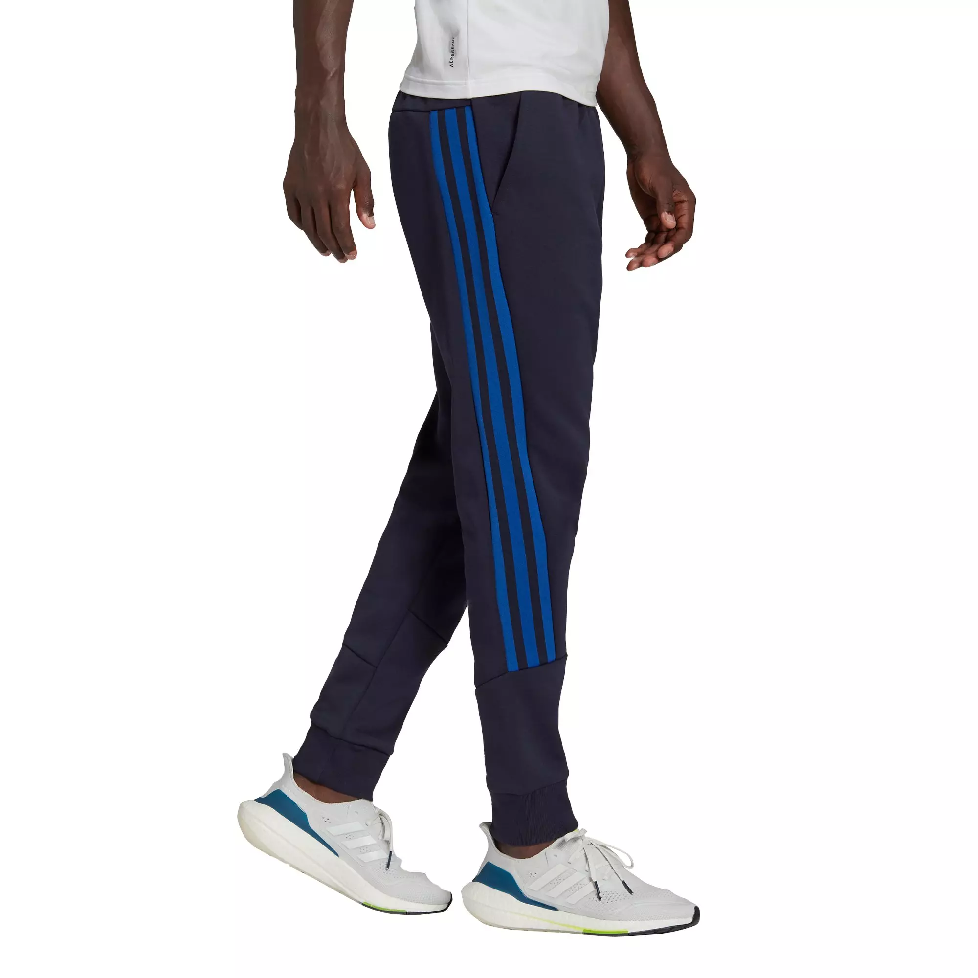 adidas Men's Sportswear Black/Royal Future Icons 3-Stripes Pants - BLACK/ROYAL
