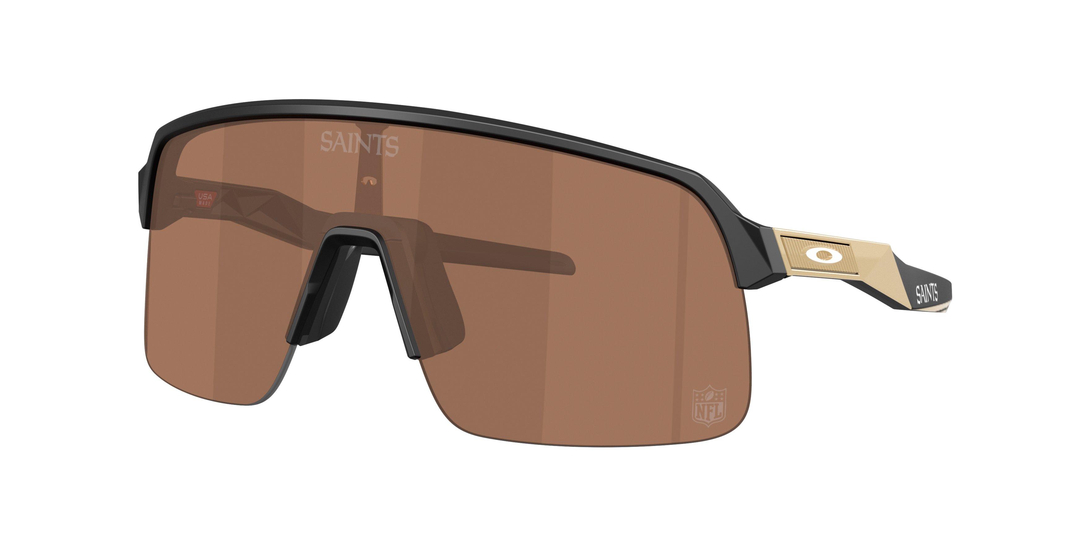 Oakley New Orleans Saints Sutro Lite Prizm Tungsten Sunglasses &ndash; Matte Black - BLACK/BROWN Thumbnail View 1