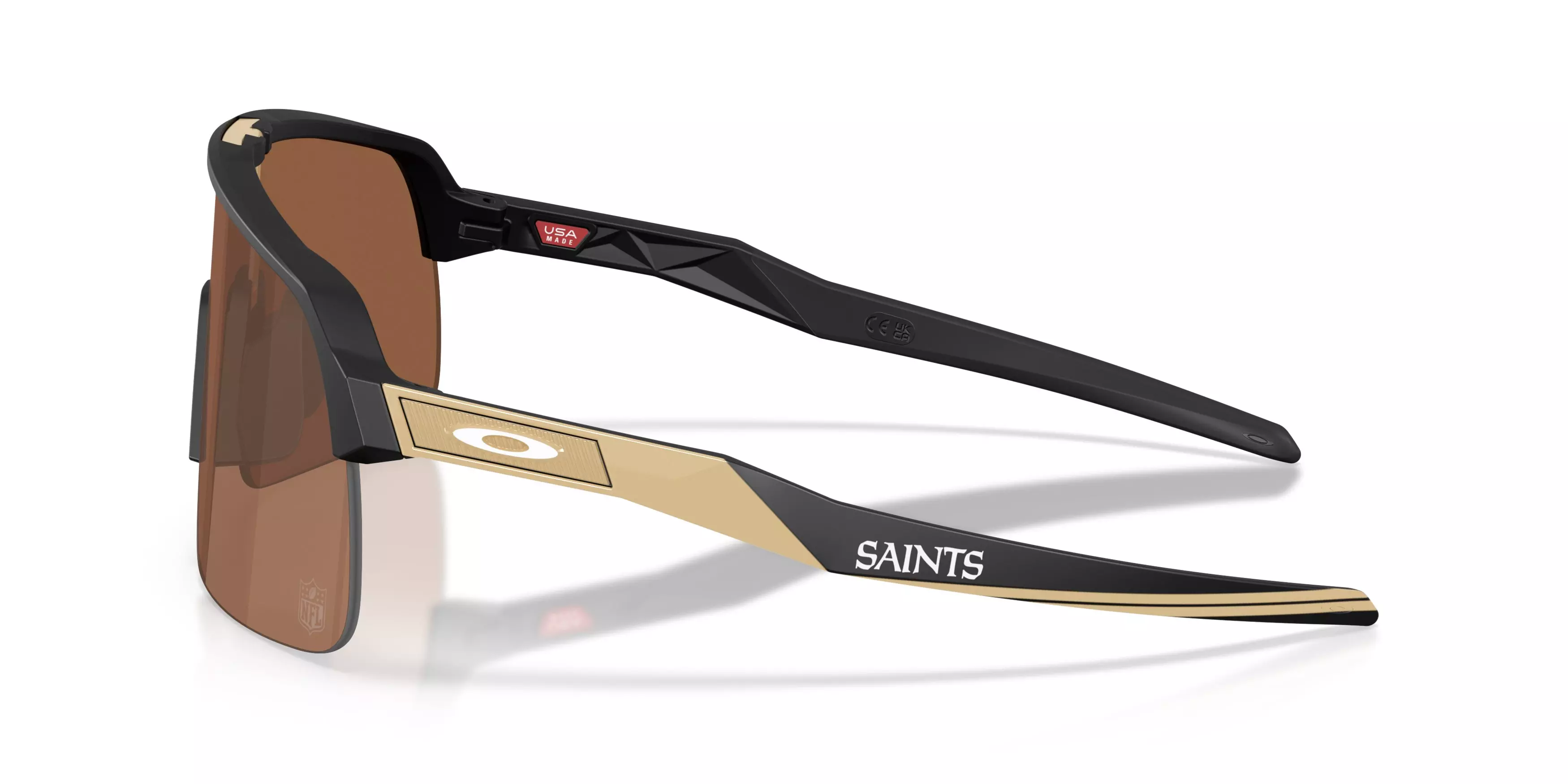 Oakley New Orleans Saints Sutro Lite Prizm Tungsten Sunglasses – Matte Black - BLACK/BROWN