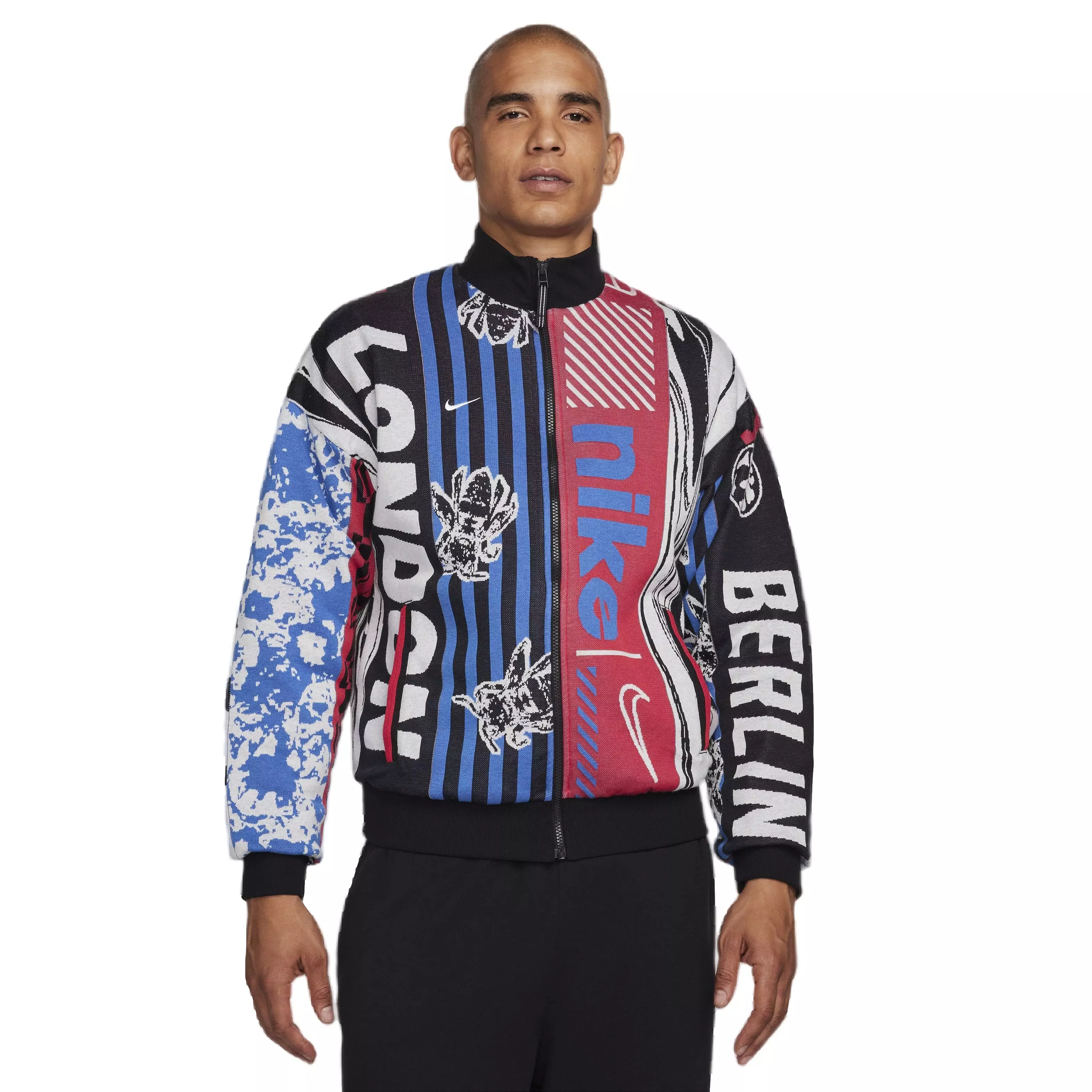 Nike Men's Culture of Football Therma-FIT Full-Zip Soccer Jacket -Black/White - BLACK/WHITE