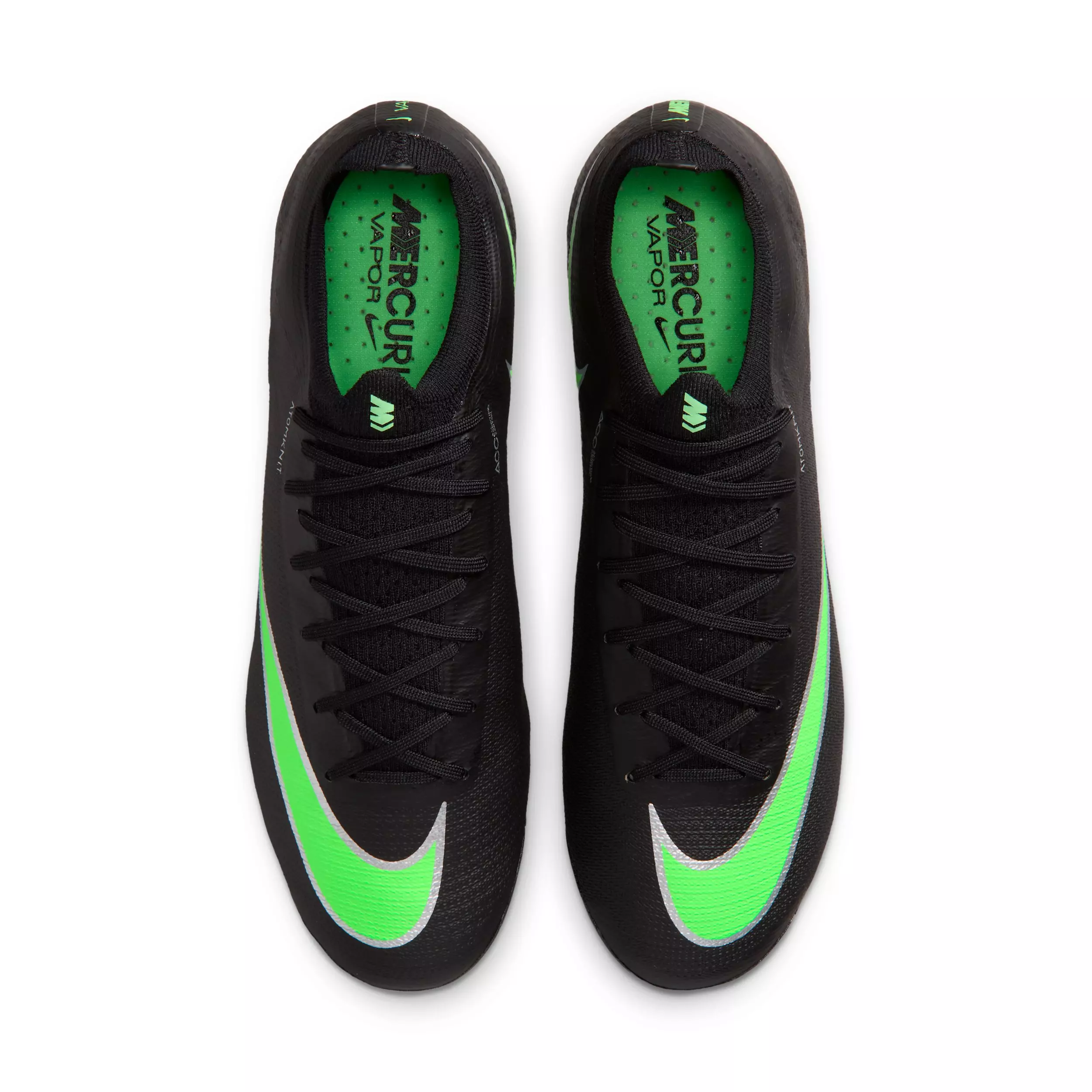 Nike Mercurial Vapor 17 Elite FG "Black/Black/Illusion Green" Men's Soccer Cleat - BLACK/BLACK/GREEN