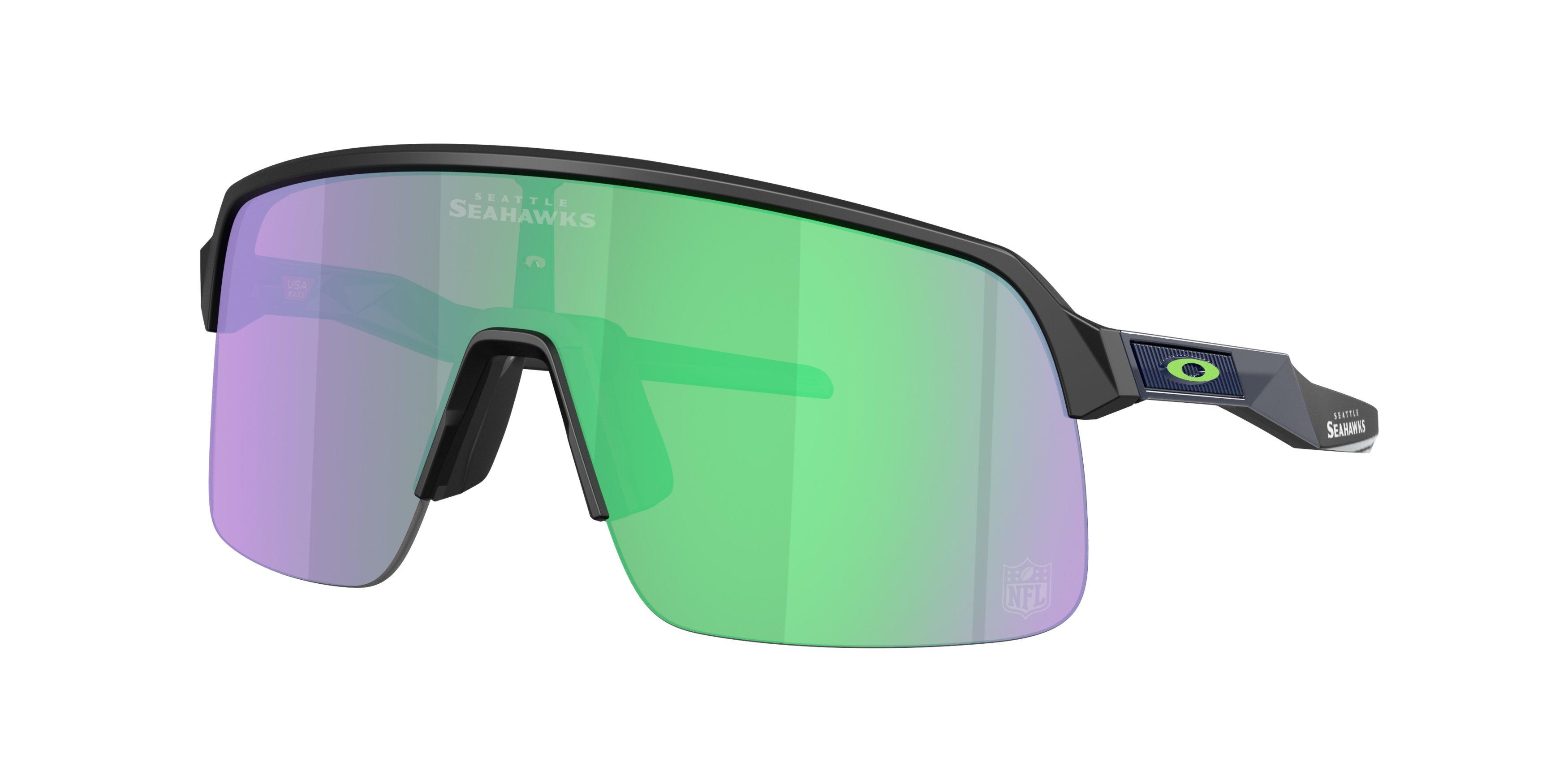 Oakley Seattle Seahawks 2025 Sutro Lite Prizm Road Jade Sunglasses &ndash; Matte Black - BLACK/GREEN Thumbnail View 1
