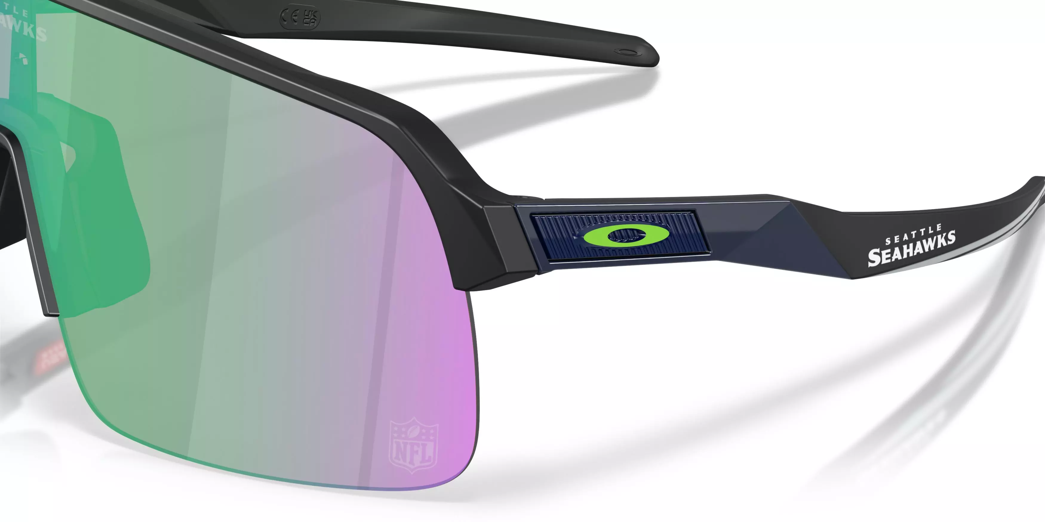 Oakley Seattle Seahawks 2025 Sutro Lite Prizm Road Jade Sunglasses – Matte Black - BLACK/GREEN