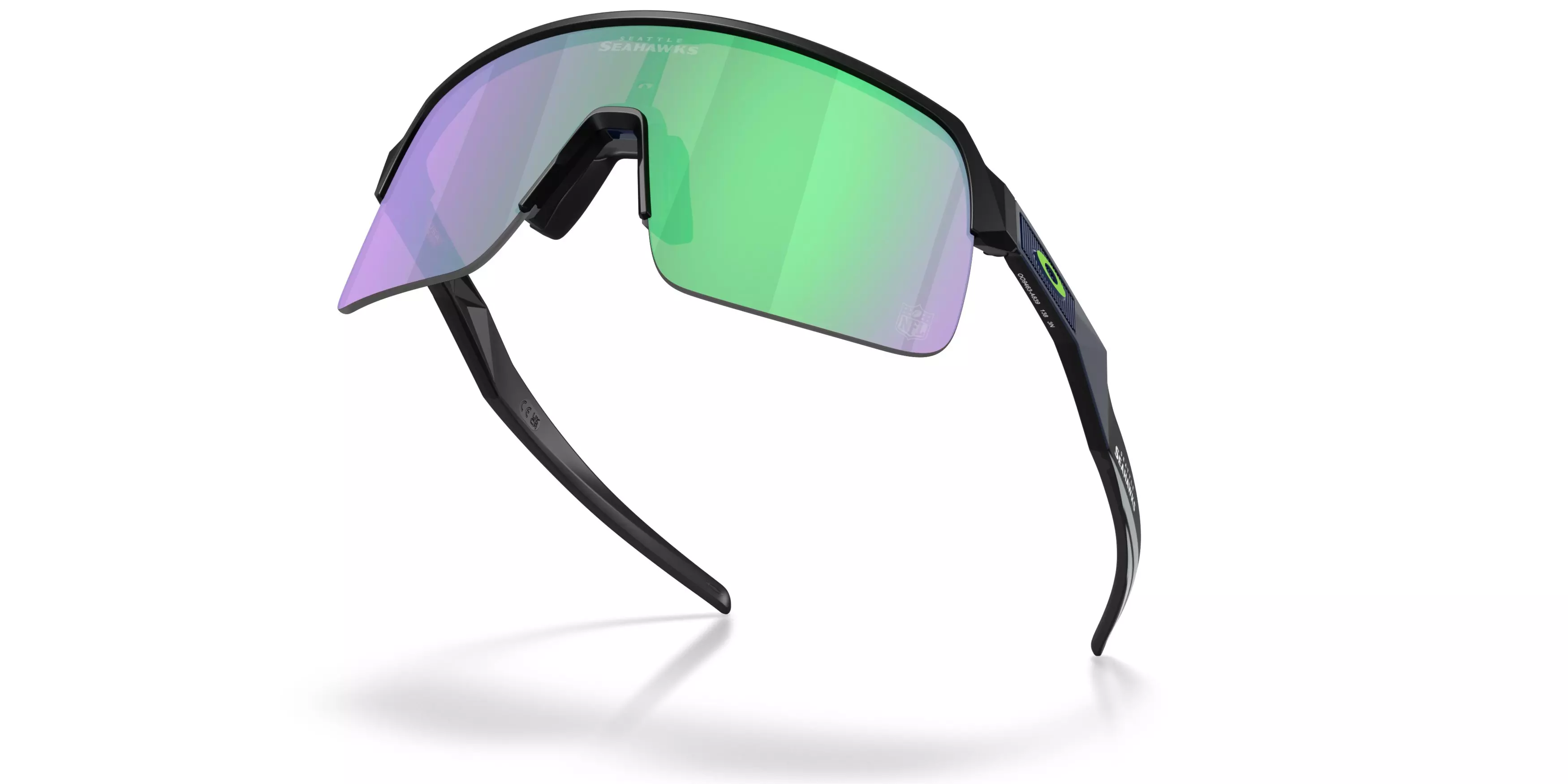 Oakley Seattle Seahawks 2025 Sutro Lite Prizm Road Jade Sunglasses – Matte Black - BLACK/GREEN