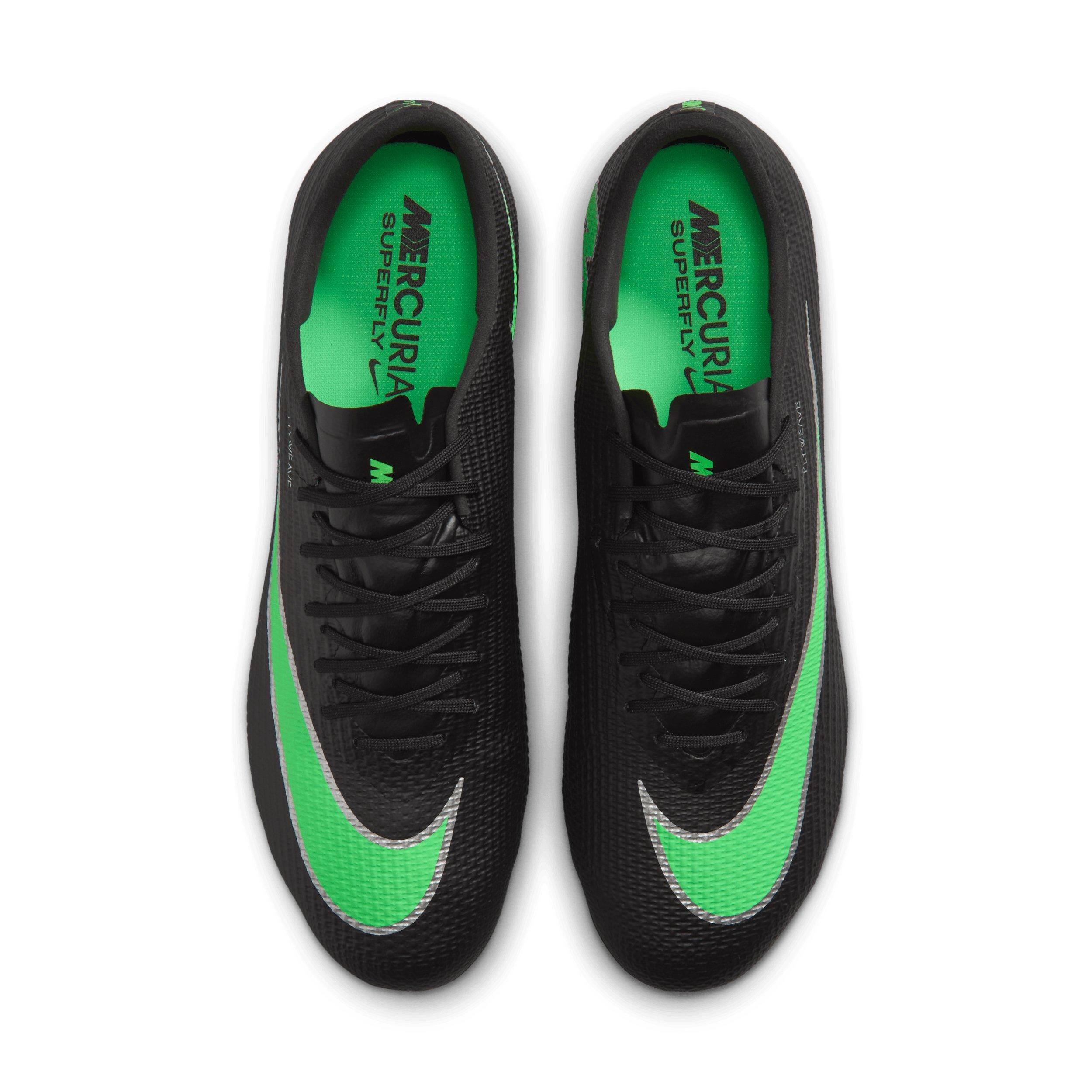 Nike Mercurial Superfly 11 Pro FG "Black/Black/Illusion Green" Men's Soccer Cleat - BLACK/BLACK/GREEN Thumbnail View 4
