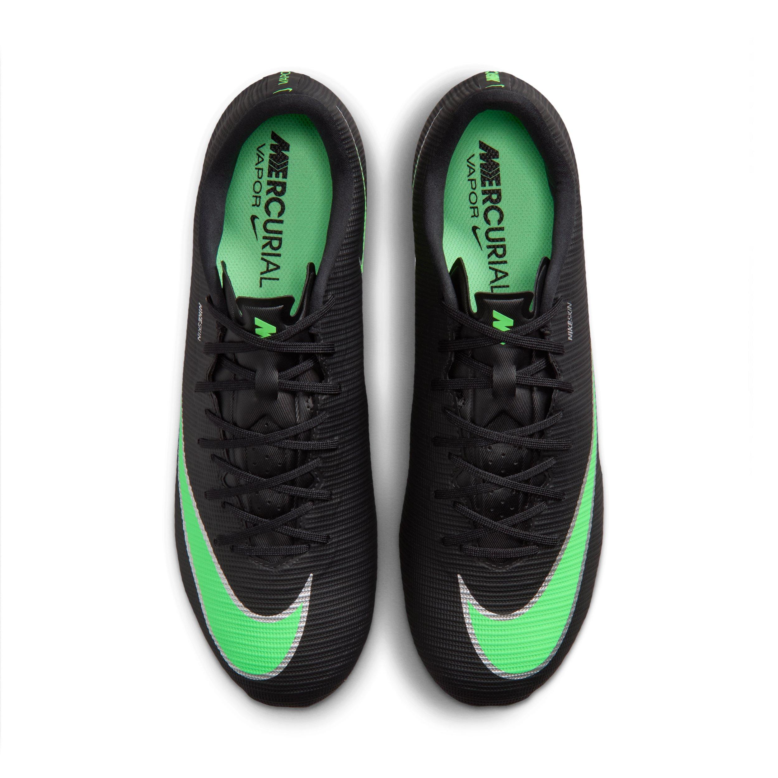 Nike Mercurial Vapor 17 Academy MG "Black/Black/Illusion Green" Men's Soccer Cleat - BLACK/BLACK/GREEN Thumbnail View 4