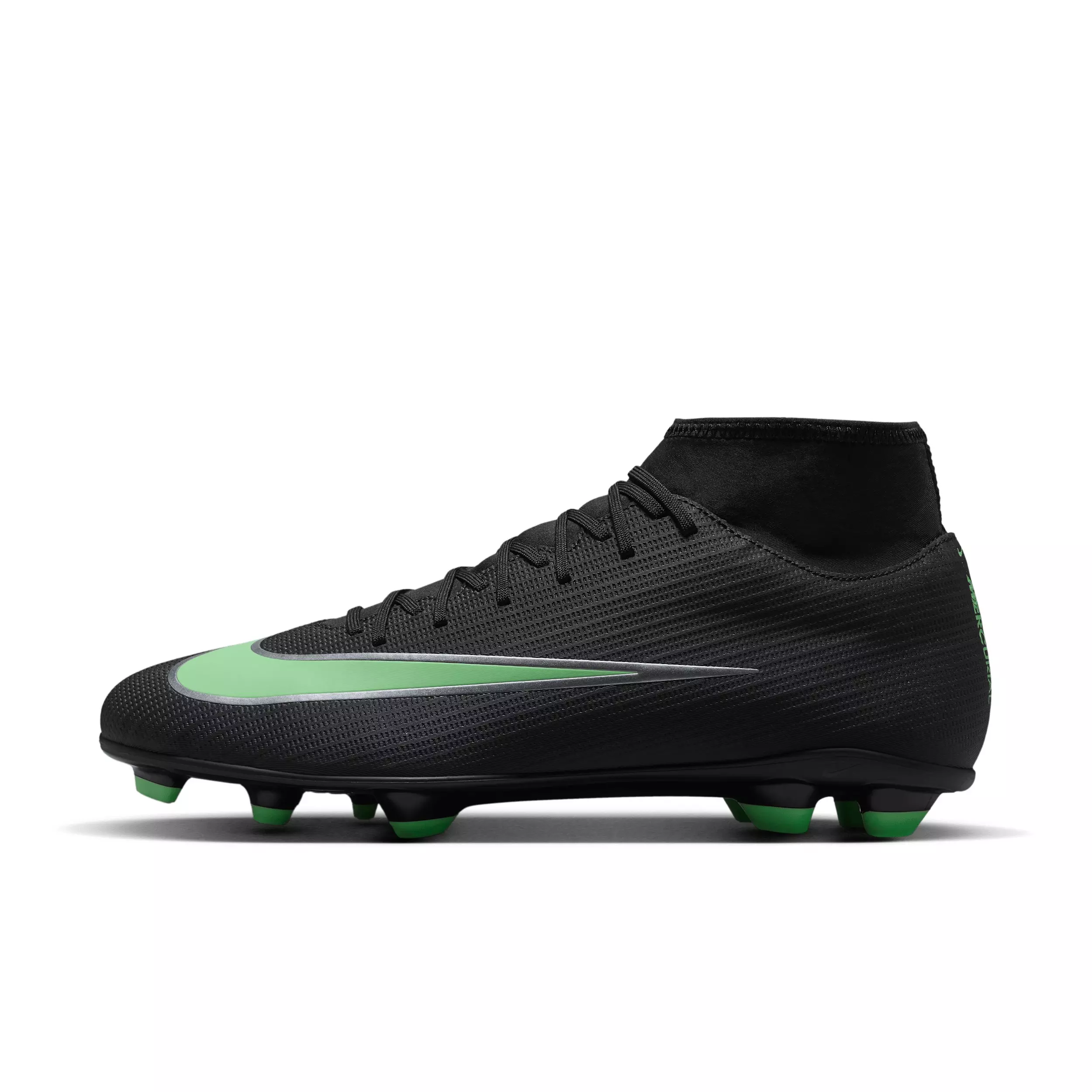 Nike Mercurial Superfly 11 Club MG "Black/Black/Illusion Green" Men's Soccer Cleat - BLACK/BLACK/GREEN
