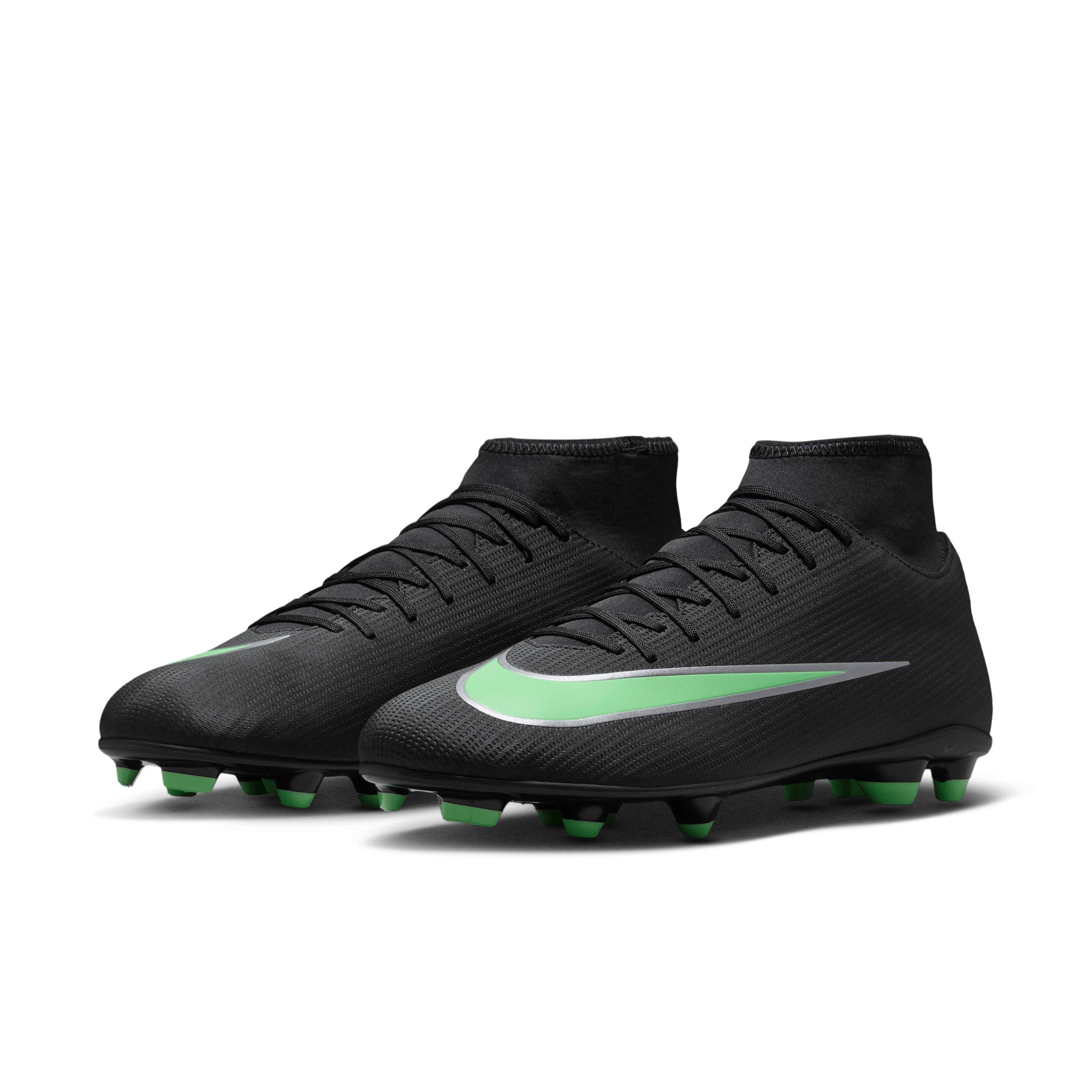 Nike Mercurial Superfly 11 Club MG "Black/Black/Illusion Green" Men's Soccer Cleat - BLACK/BLACK/GREEN Thumbnail View 3