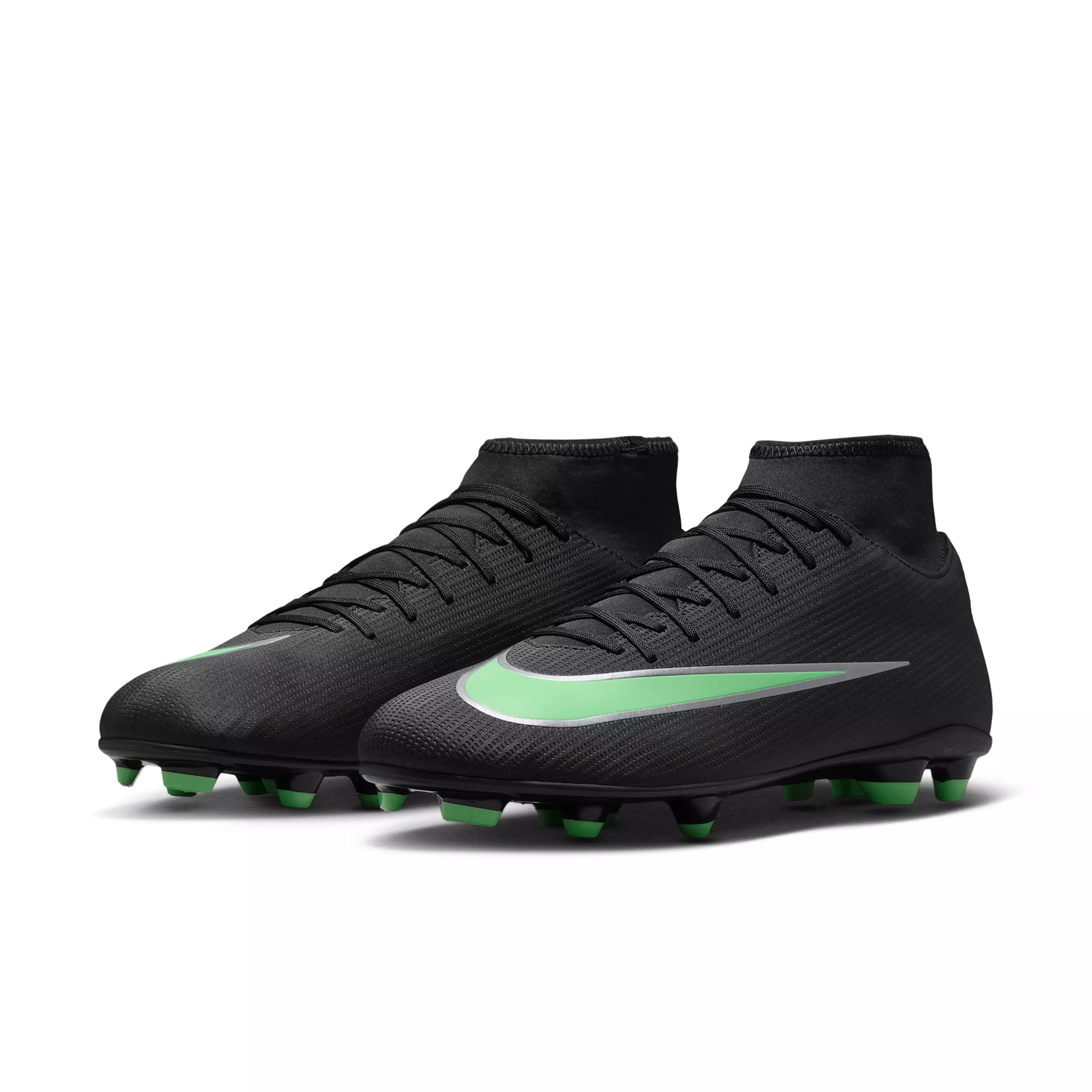 Nike Mercurial Superfly 11 Club MG "Black/Black/Illusion Green" Men's Soccer Cleat - BLACK/BLACK/GREEN