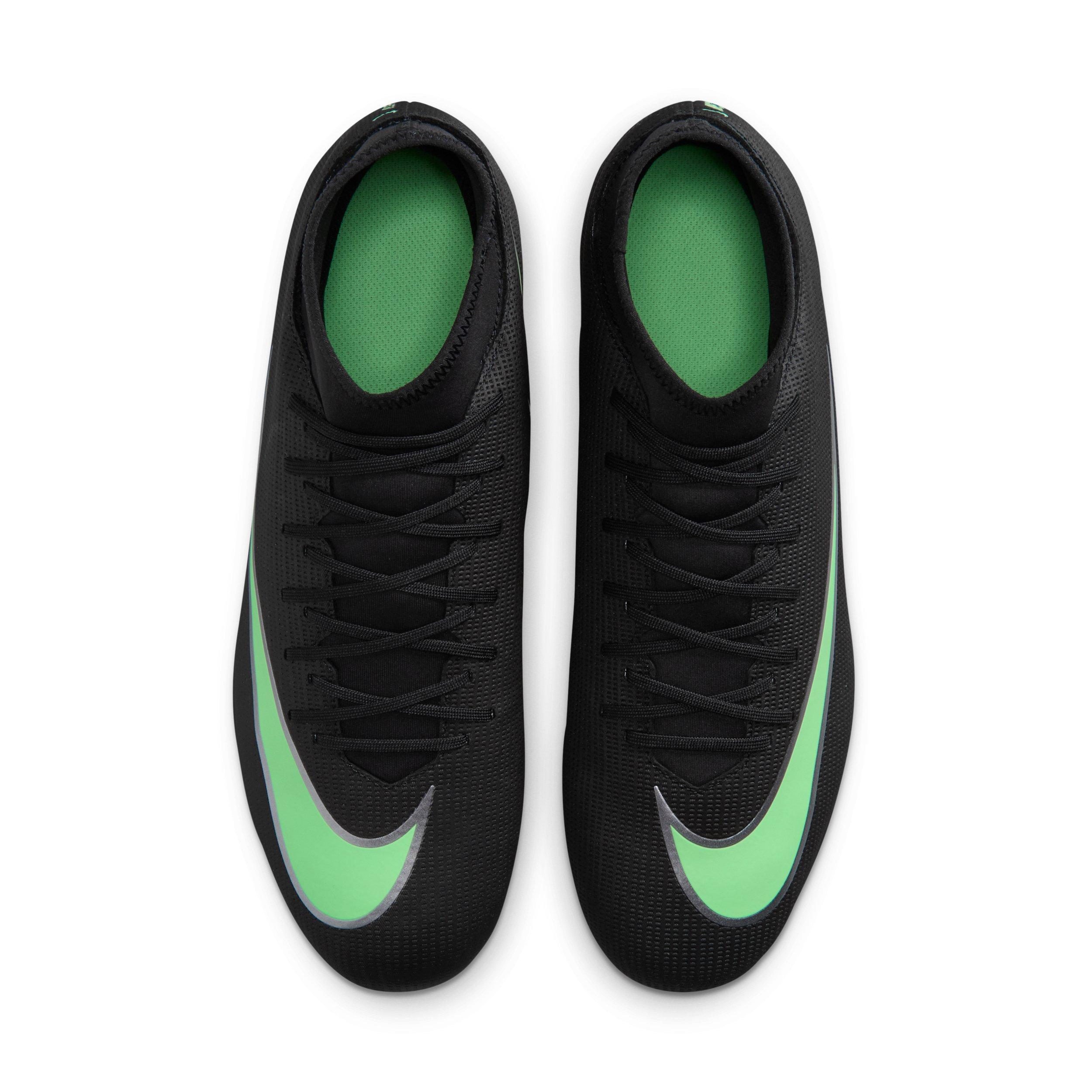 Nike Mercurial Superfly 11 Club MG "Black/Black/Illusion Green" Men's Soccer Cleat - BLACK/BLACK/GREEN Thumbnail View 4