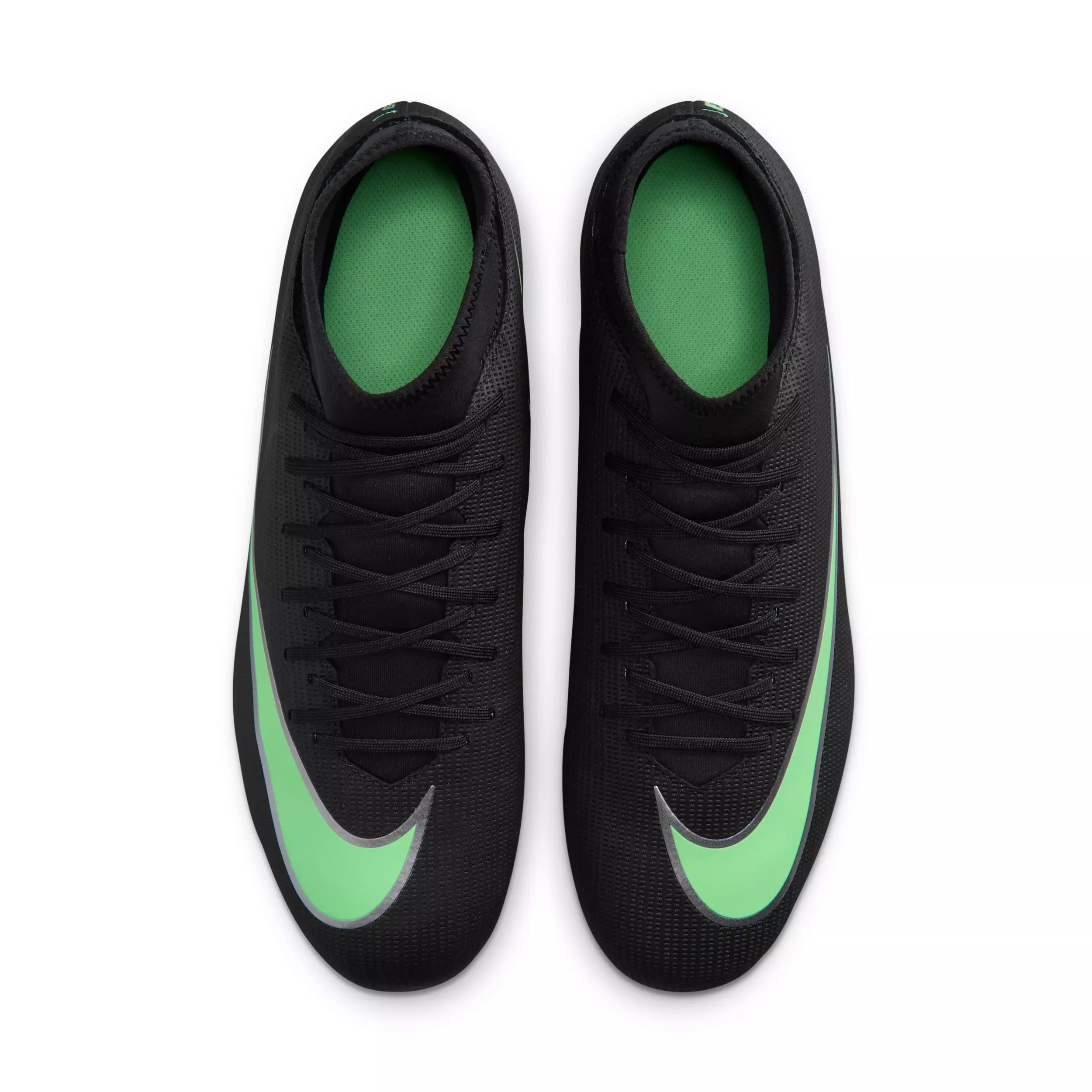 Nike Mercurial Superfly 11 Club MG "Black/Black/Illusion Green" Men's Soccer Cleat - BLACK/BLACK/GREEN