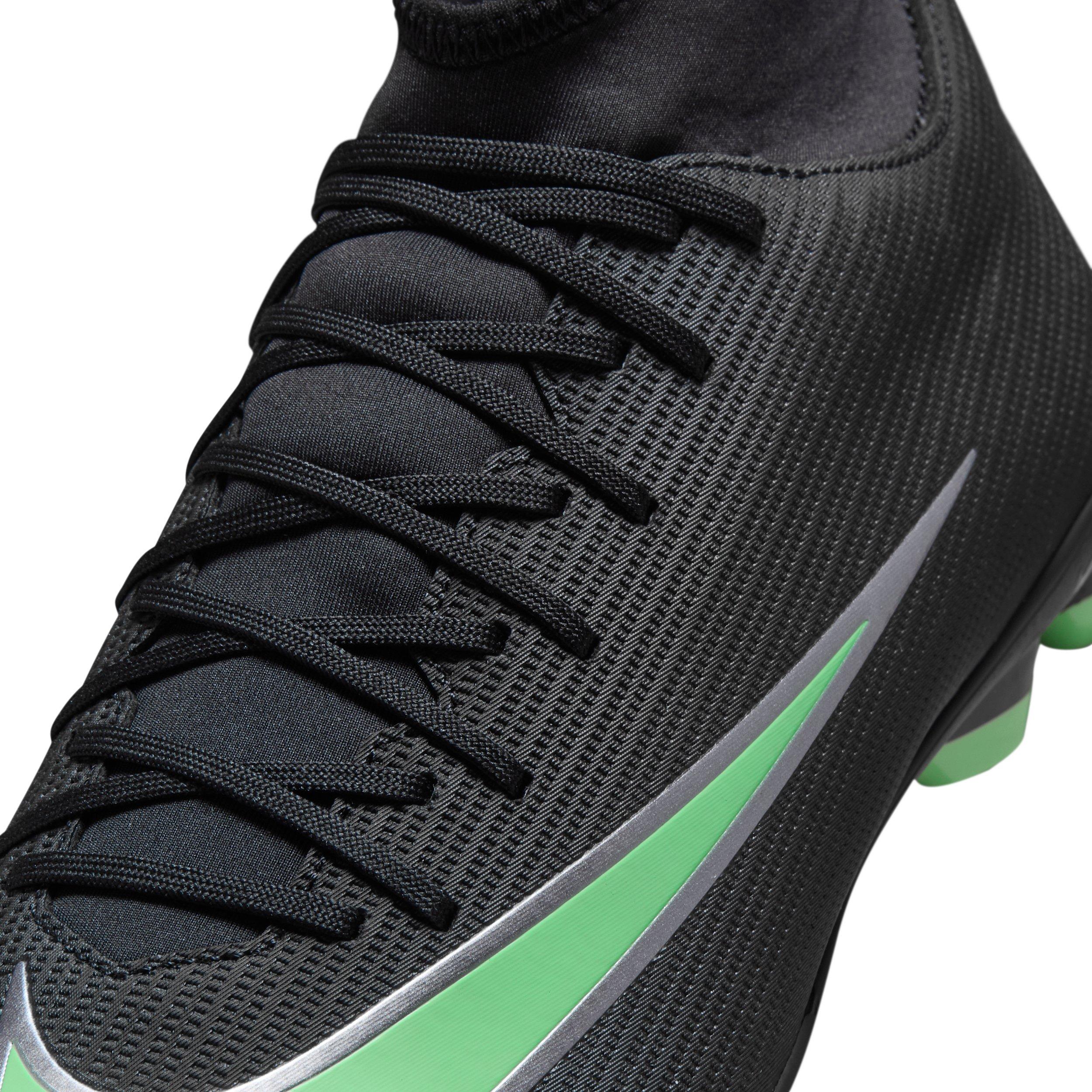 Nike Mercurial Superfly 11 Club MG "Black/Black/Illusion Green" Men's Soccer Cleat - BLACK/BLACK/GREEN Thumbnail View 8