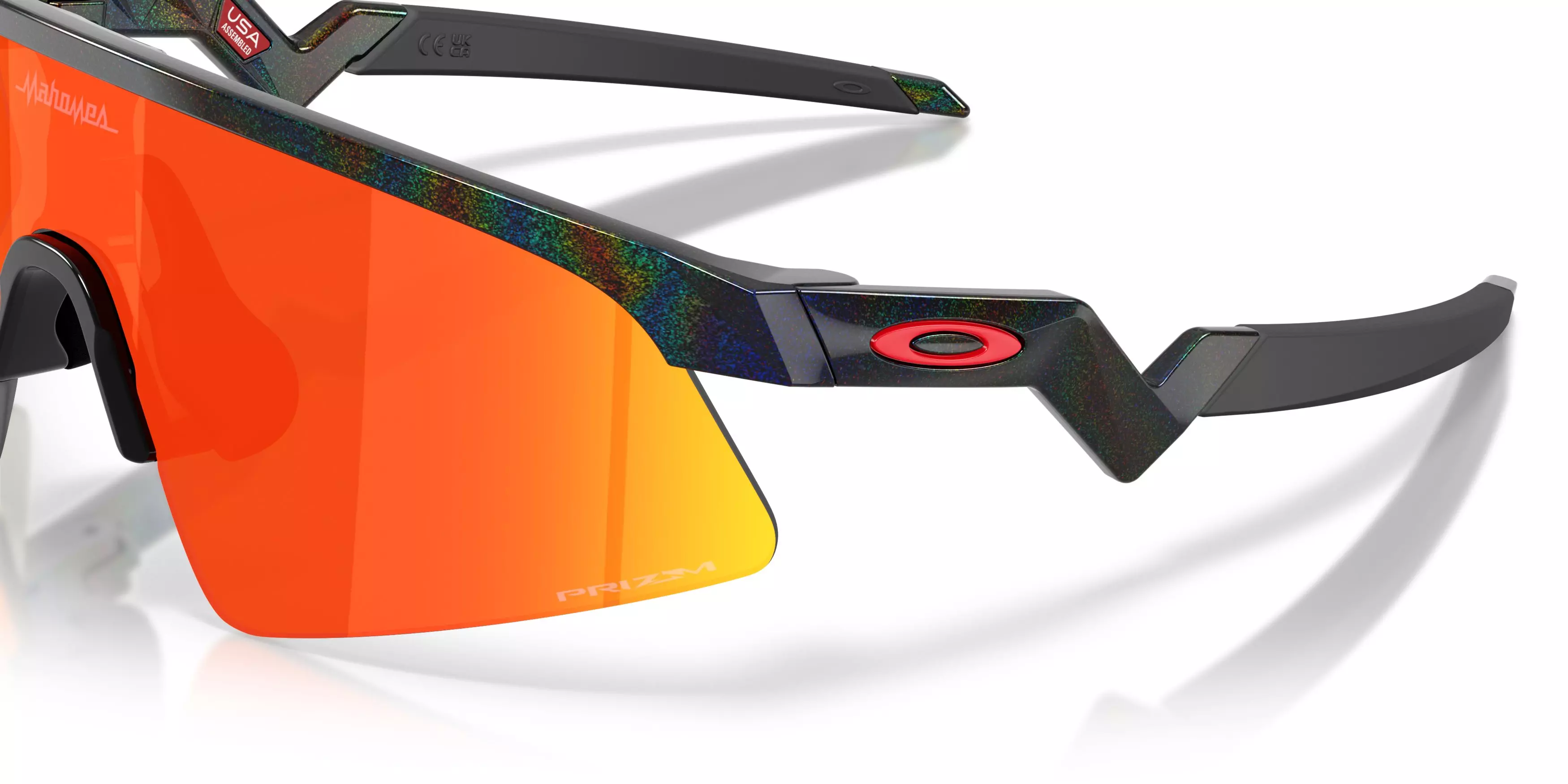 Oakley Youth Resistor Sweep Prizm Ruby Sunglasses – Dark Galaxy - BLACK/RED