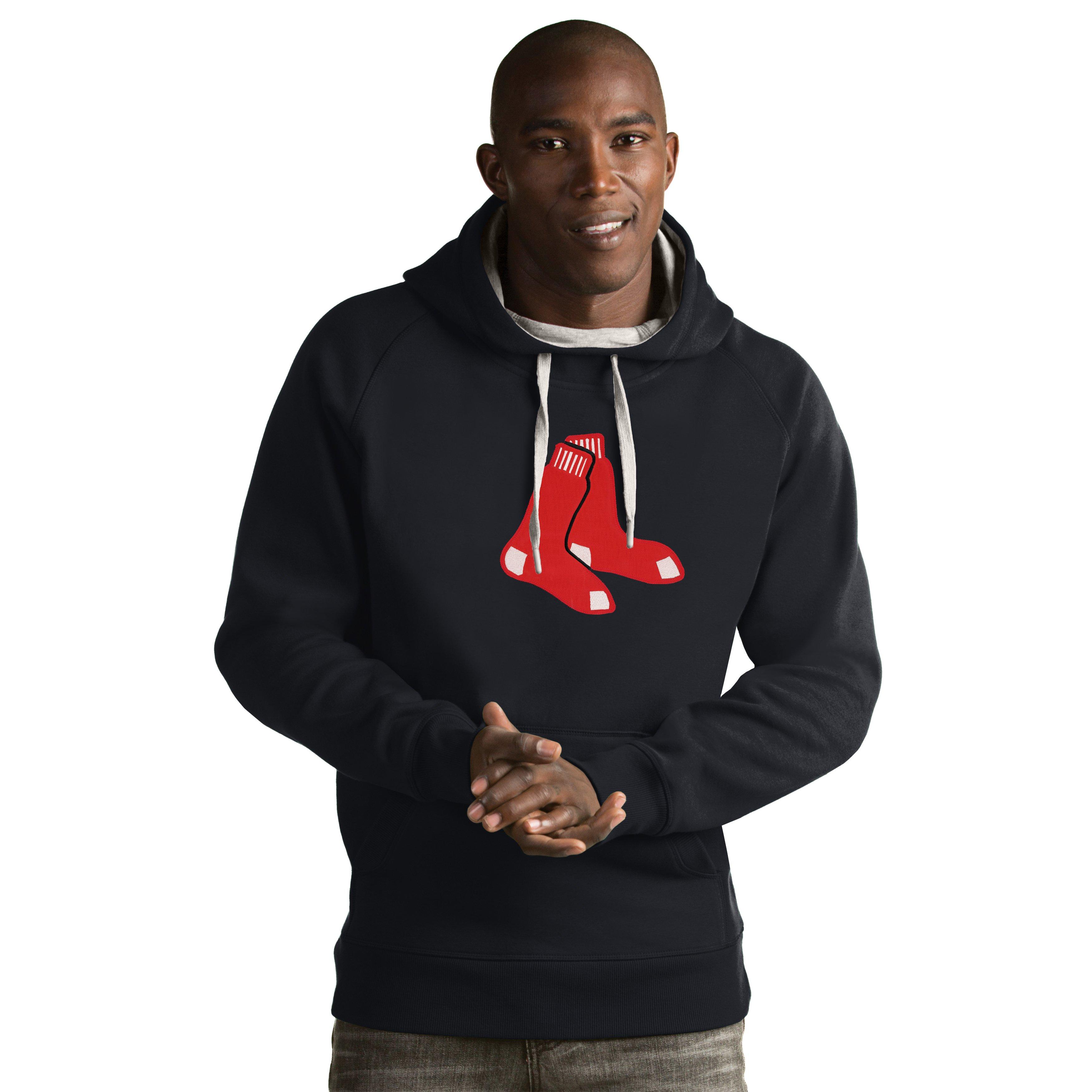 Antigua MLB Boston Red Sox Men's Victory Crew, Grey, Medium, Cotton