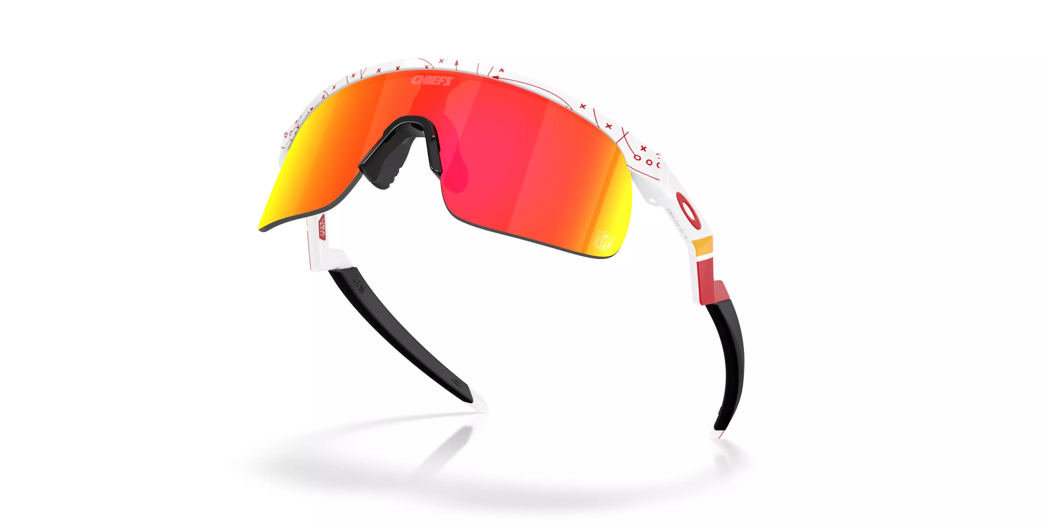 Oakley Youth Kansas City Chiefs Resistor Prizm Ruby Sunglasses &ndash; White - WHITE/RED