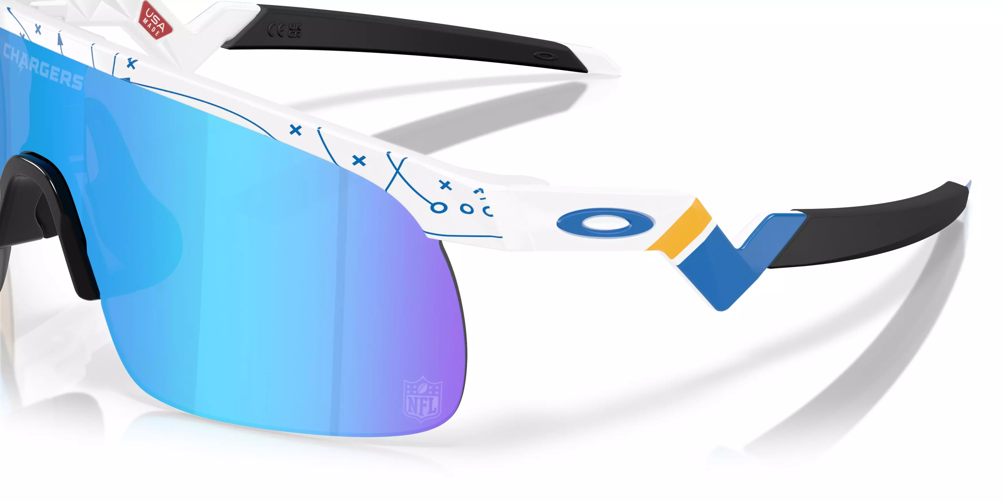 Oakley Youth Los Angeles Chargers Resistor Prizm Sapphire Sunglasses – White - WHITE/BLUE