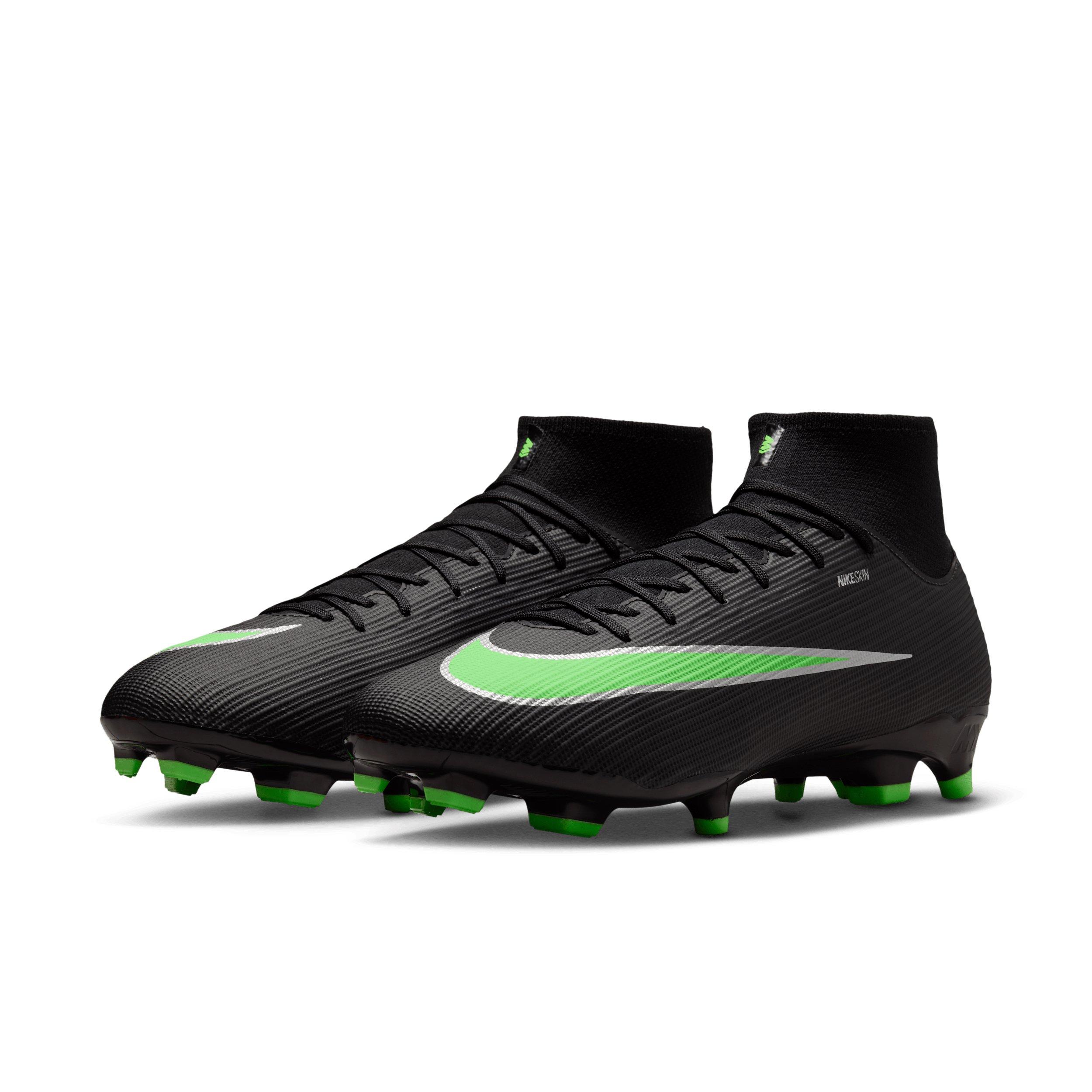 Nike Mercurial Superfly 11 Academy MG "Black/Black/Illusion Green" Men's Soccer Cleat - BLACK/BLACK/GREEN