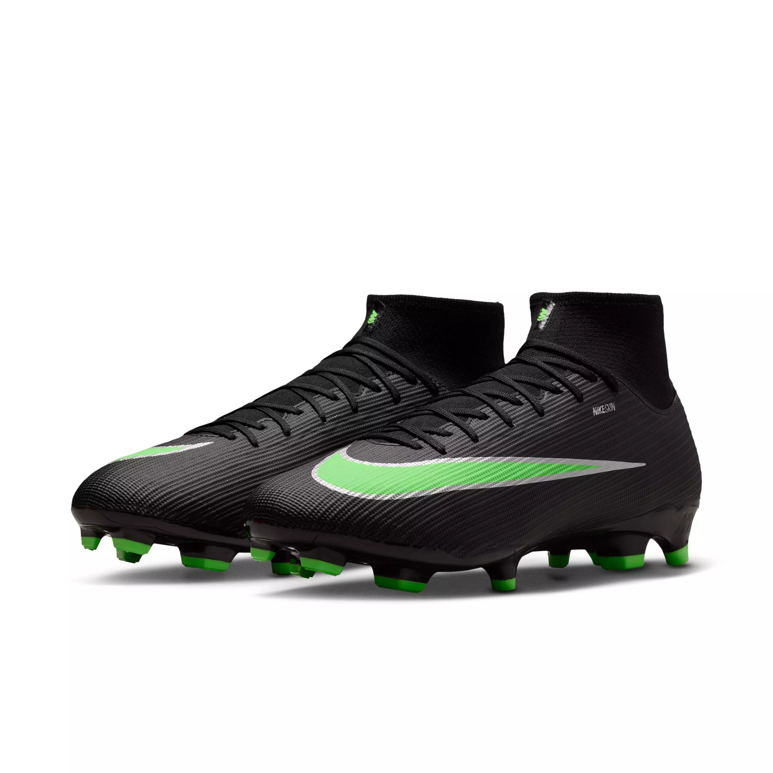 Nike Mercurial Superfly 11 Academy MG "Black/Black/Illusion Green" Men's Soccer Cleat - BLACK/BLACK/GREEN