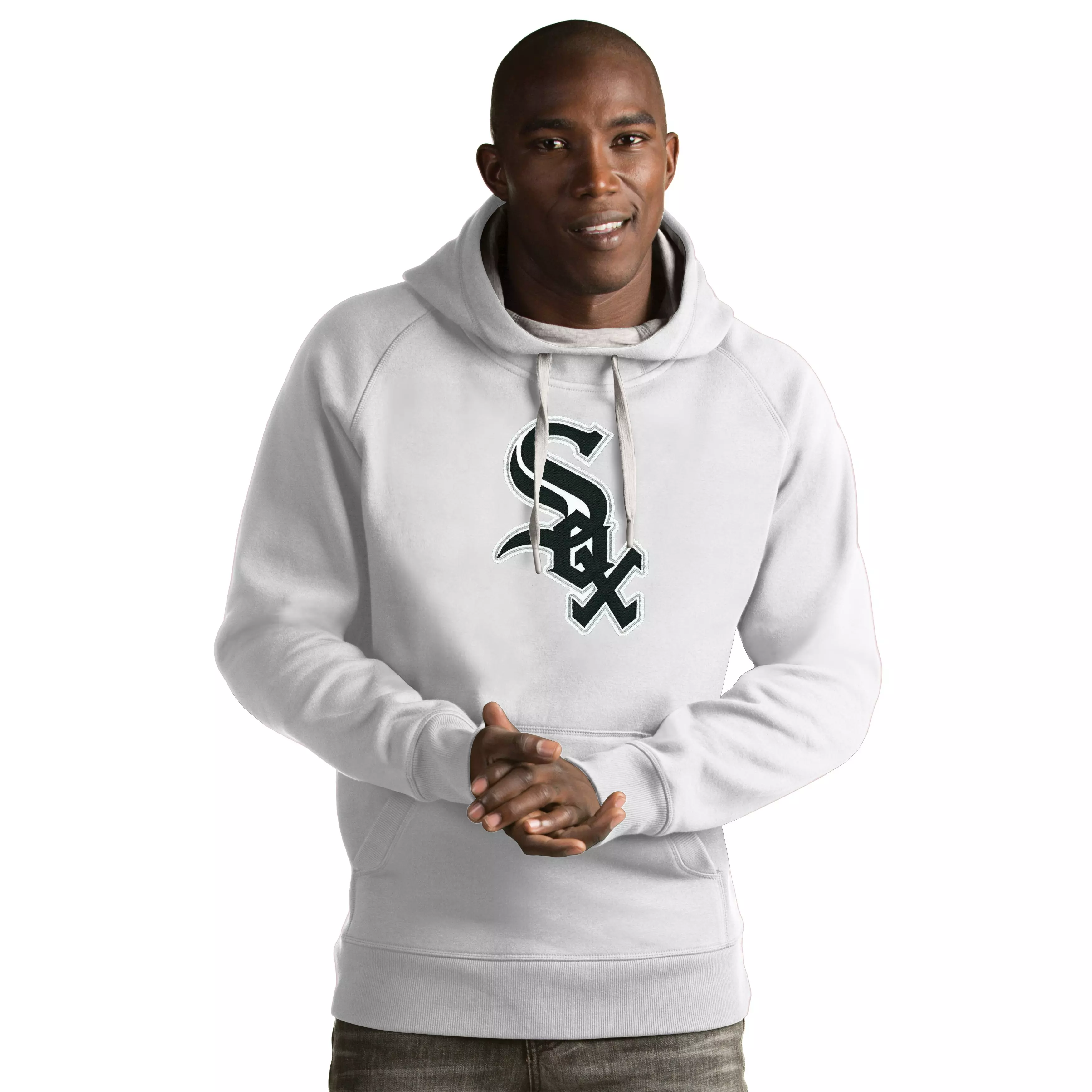 Antigua Men's Chicago White Sox Victory Pullover Hoodie - WHITE