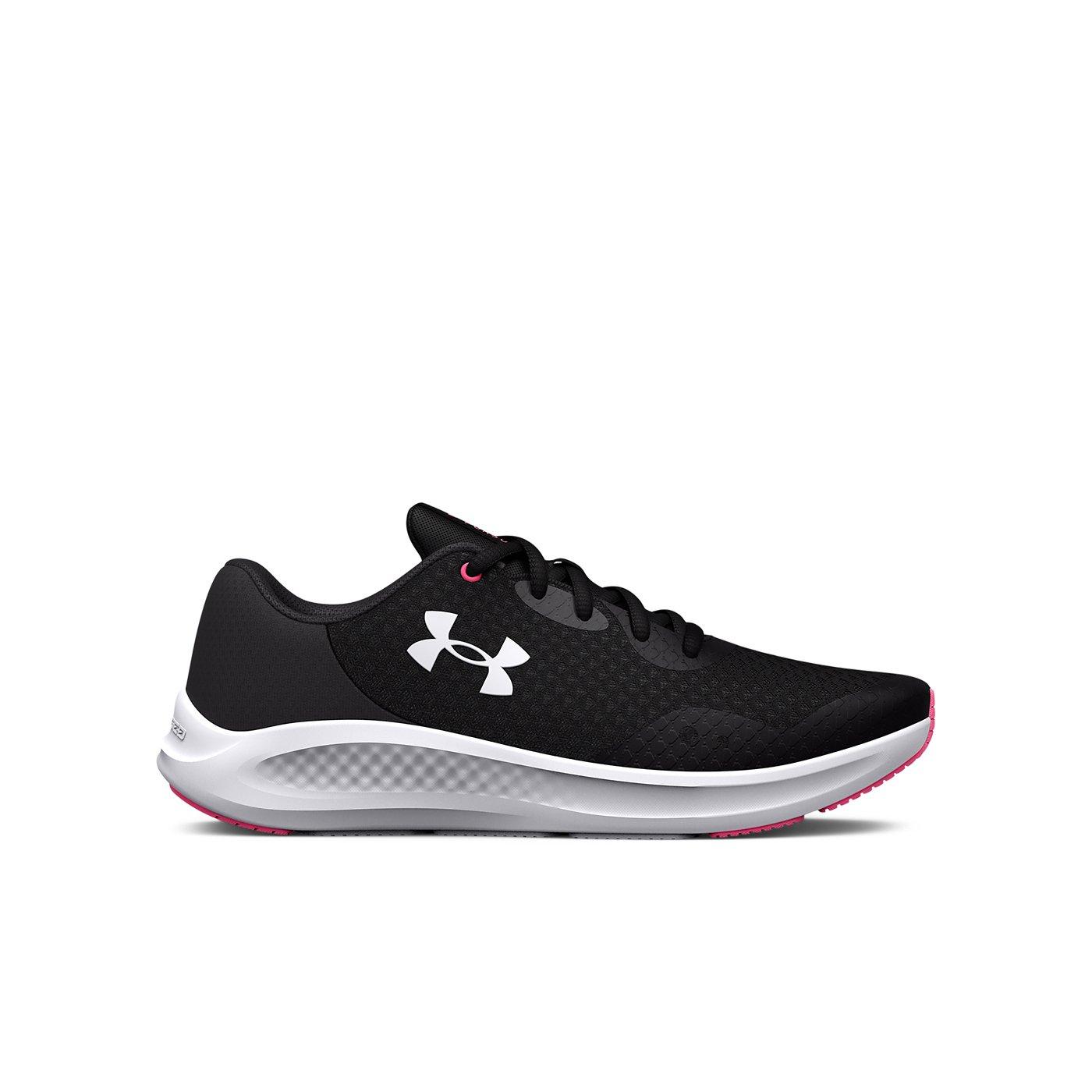 Under Armour Charged Pursuit 3 "Black/Jet Grey" Grade School Girls' Running Shoe - BLACK/GREY Thumbnail View 1
