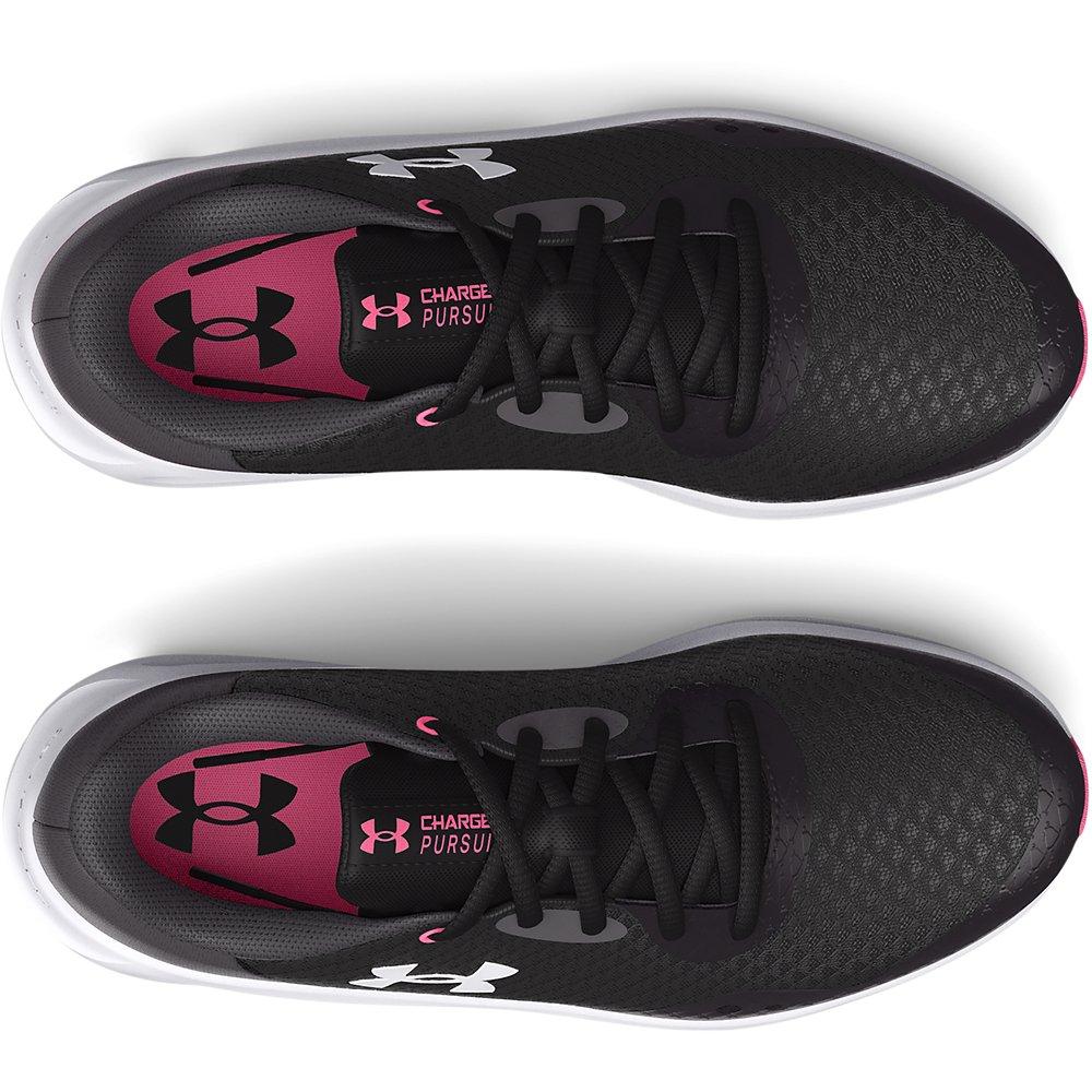Under Armour Charged Pursuit 3 "Black/Jet Grey" Grade School Girls' Running Shoe - BLACK/GREY Thumbnail View 3