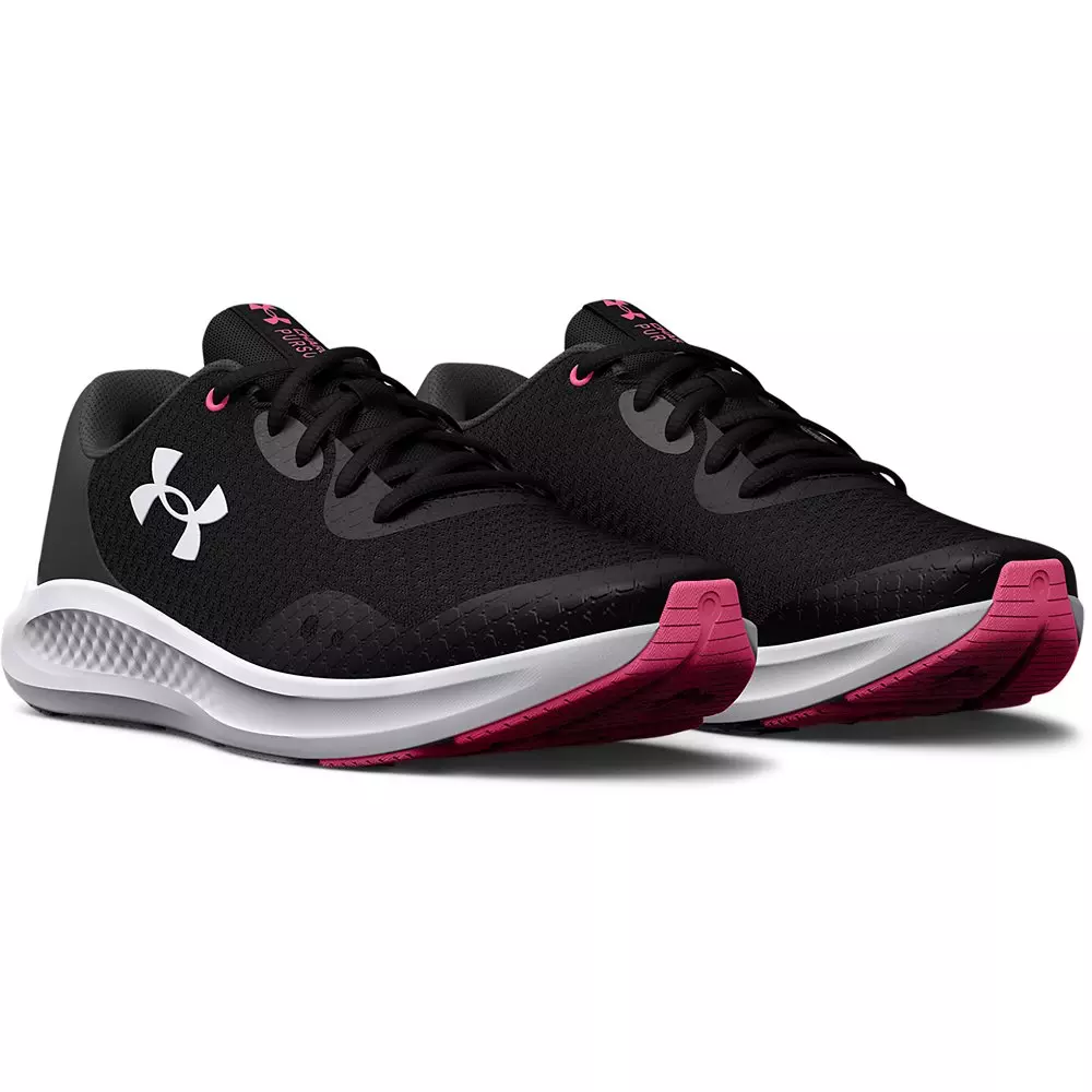 Under Armour Charged Pursuit 3 "Black/Jet Grey" Grade School Girls' Running Shoe - BLACK/GREY