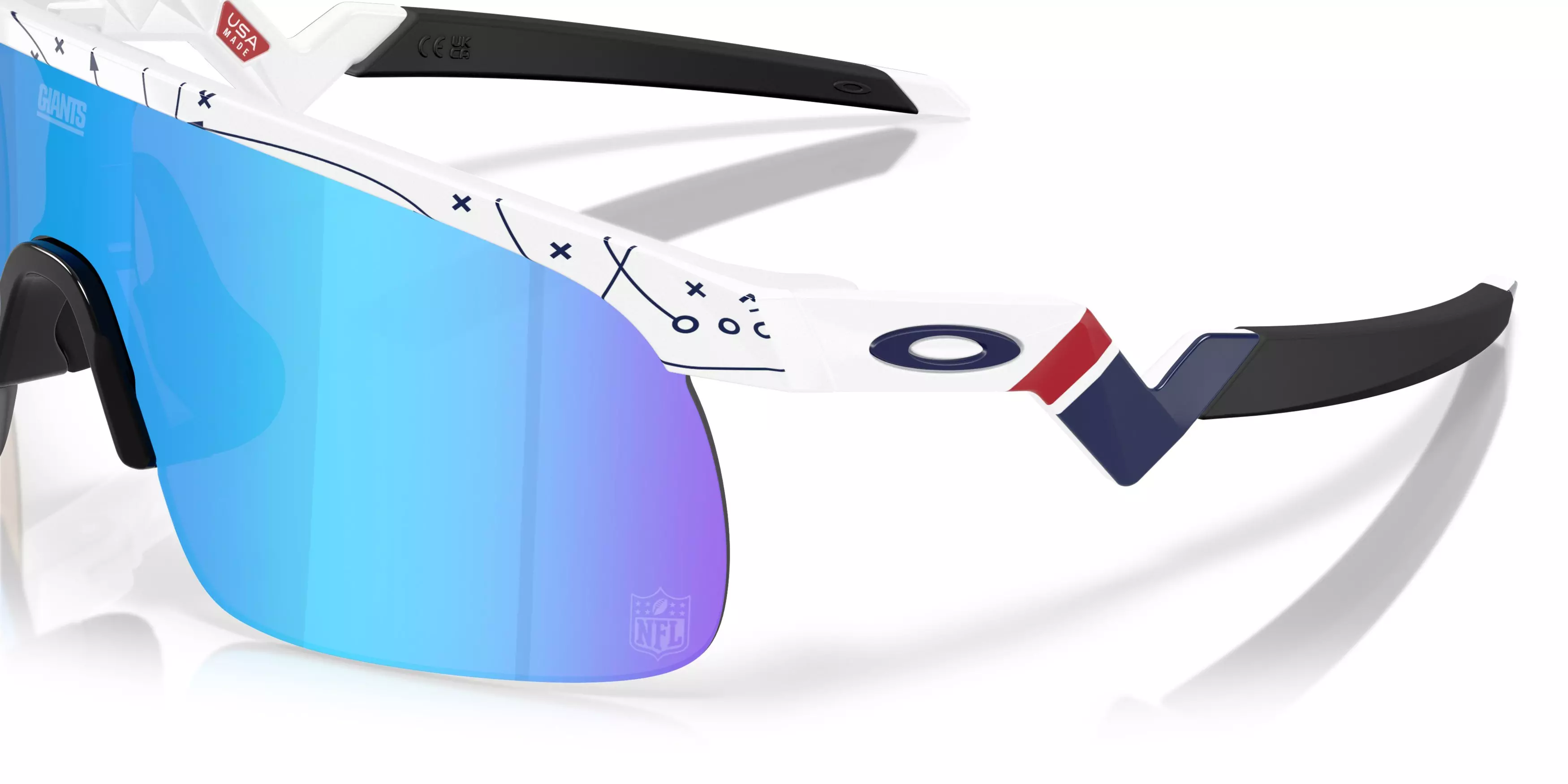 Oakley Youth New York Giants Resistor Prizm Sapphire Sunglasses – 25 Play White - WHITE/BLUE