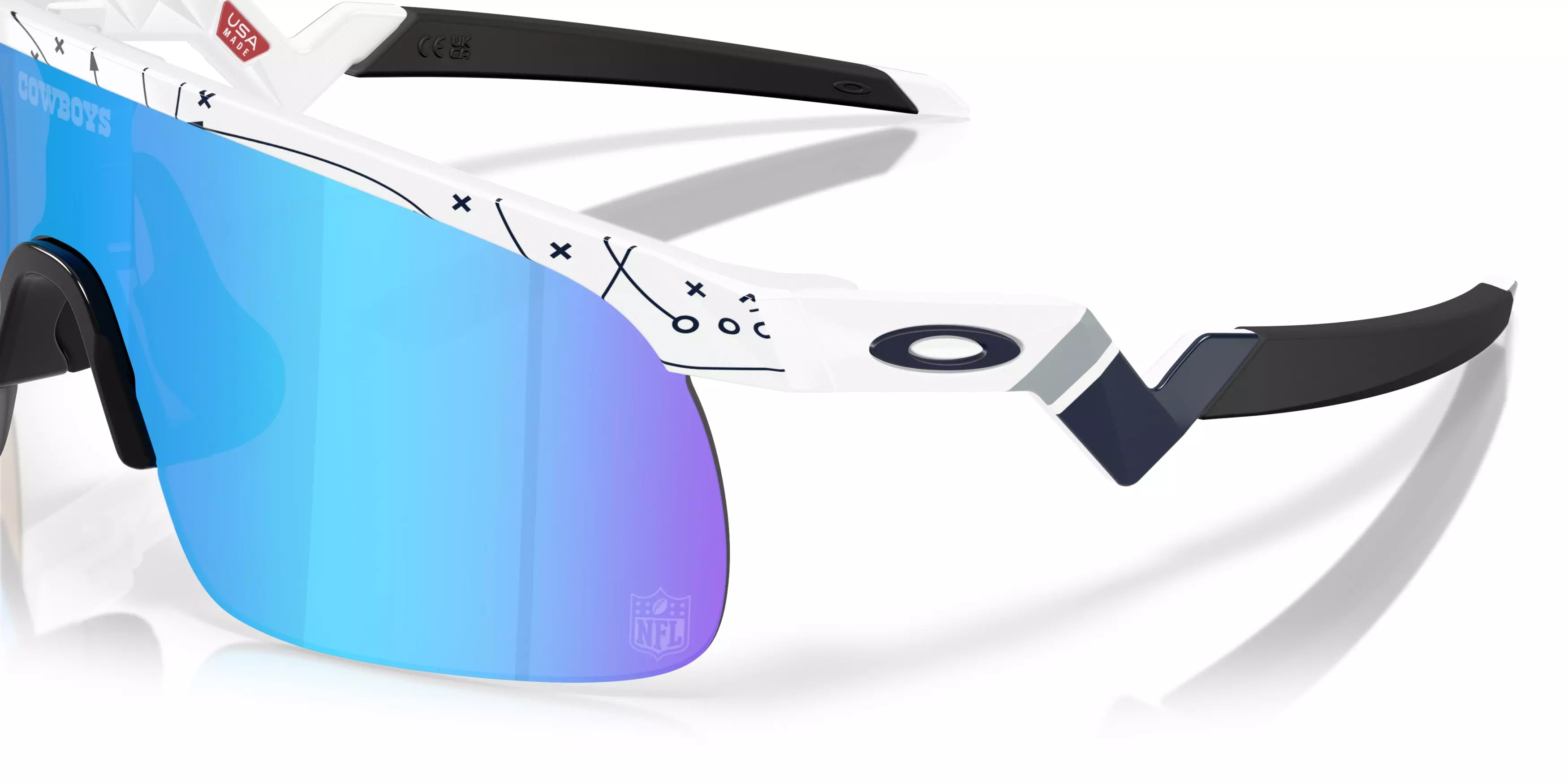 Oakley Youth Dallas Cowboys Resistor Prizm Sapphire Sunglasses – White - WHITE/BLUE