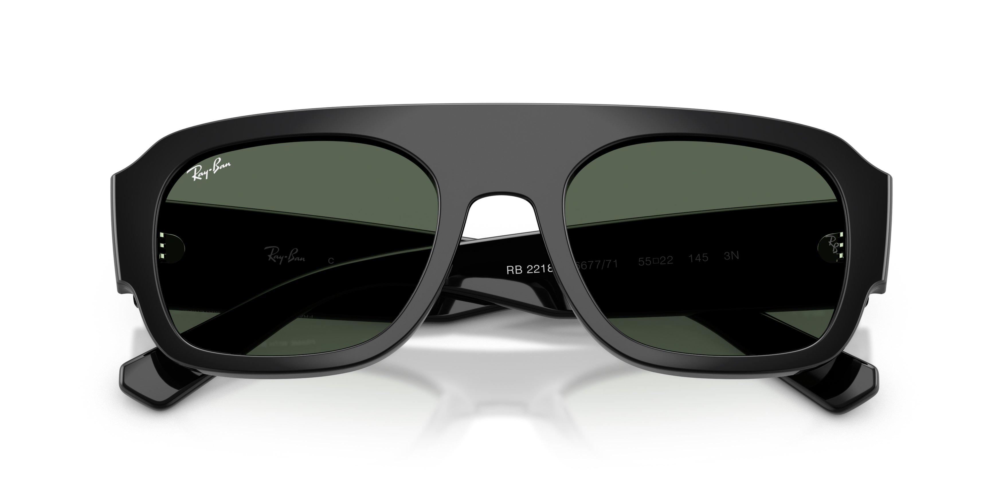 Ray-Ban RB2218 Dark Green Sunglasses &ndash; Black - BLACK/GREEN Thumbnail View 6