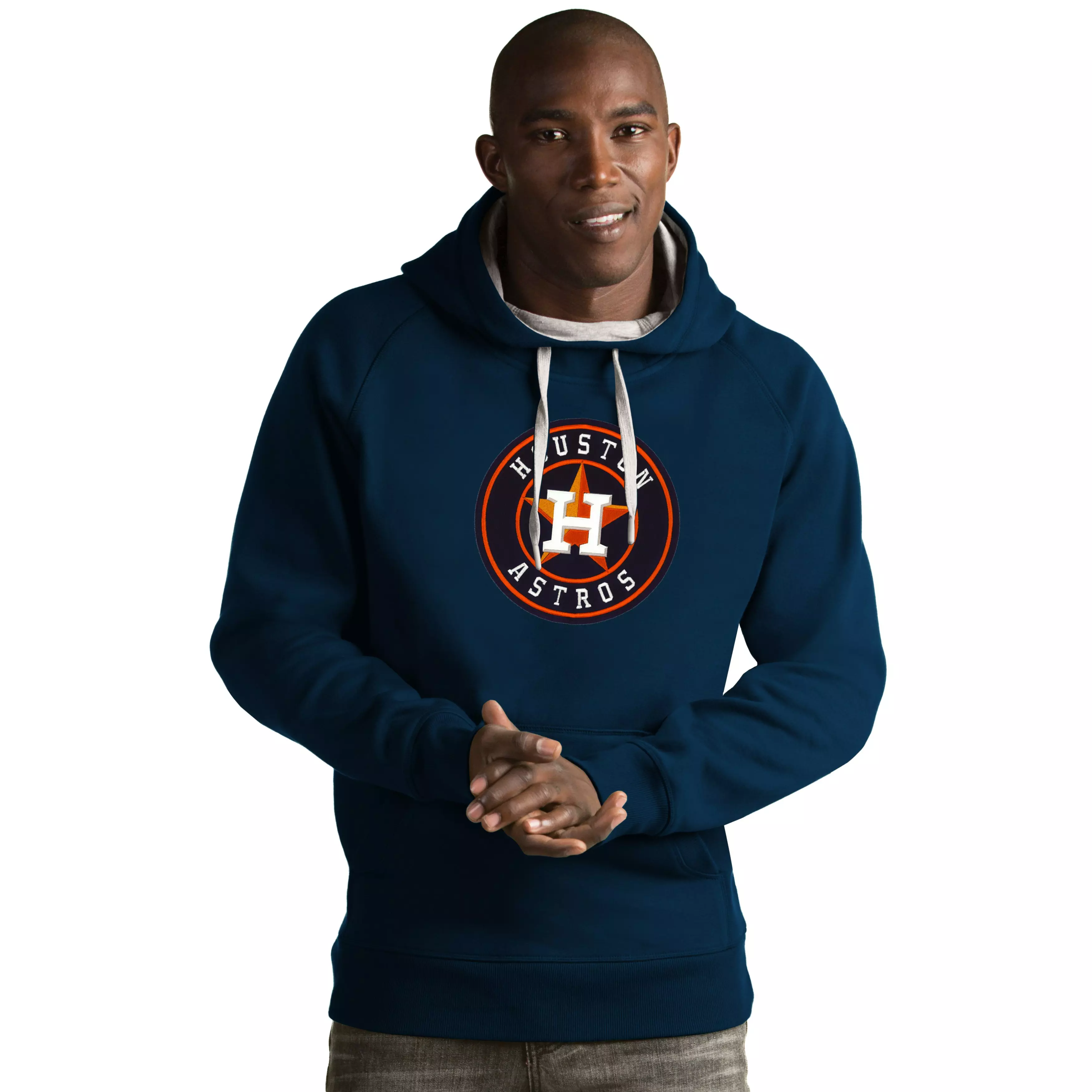 Antigua Men's Houston Astros Victory Pullover Hoodie - NAVY
