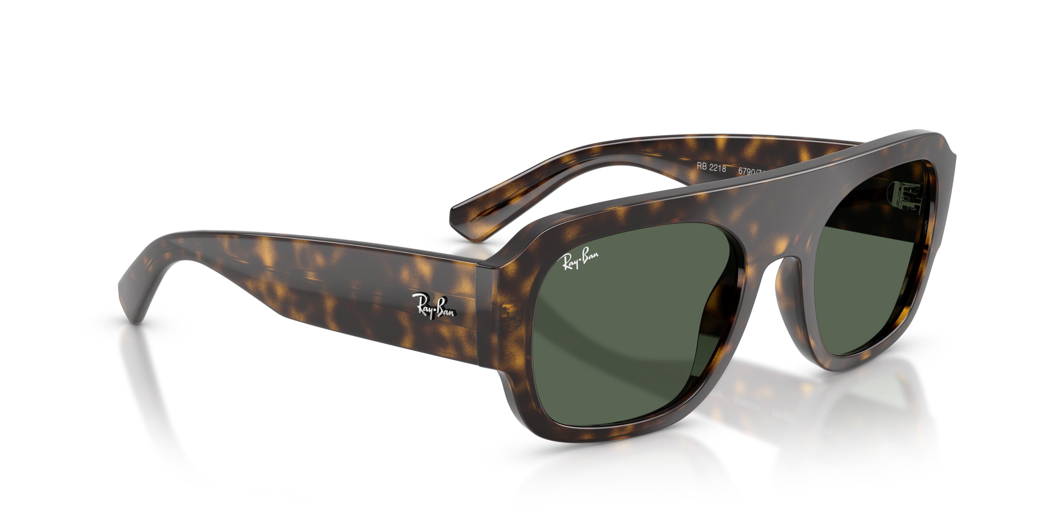 Ray-Ban RB2218 Green Sunglasses &ndash; Tortoise - BROWN/GREEN Thumbnail View 4