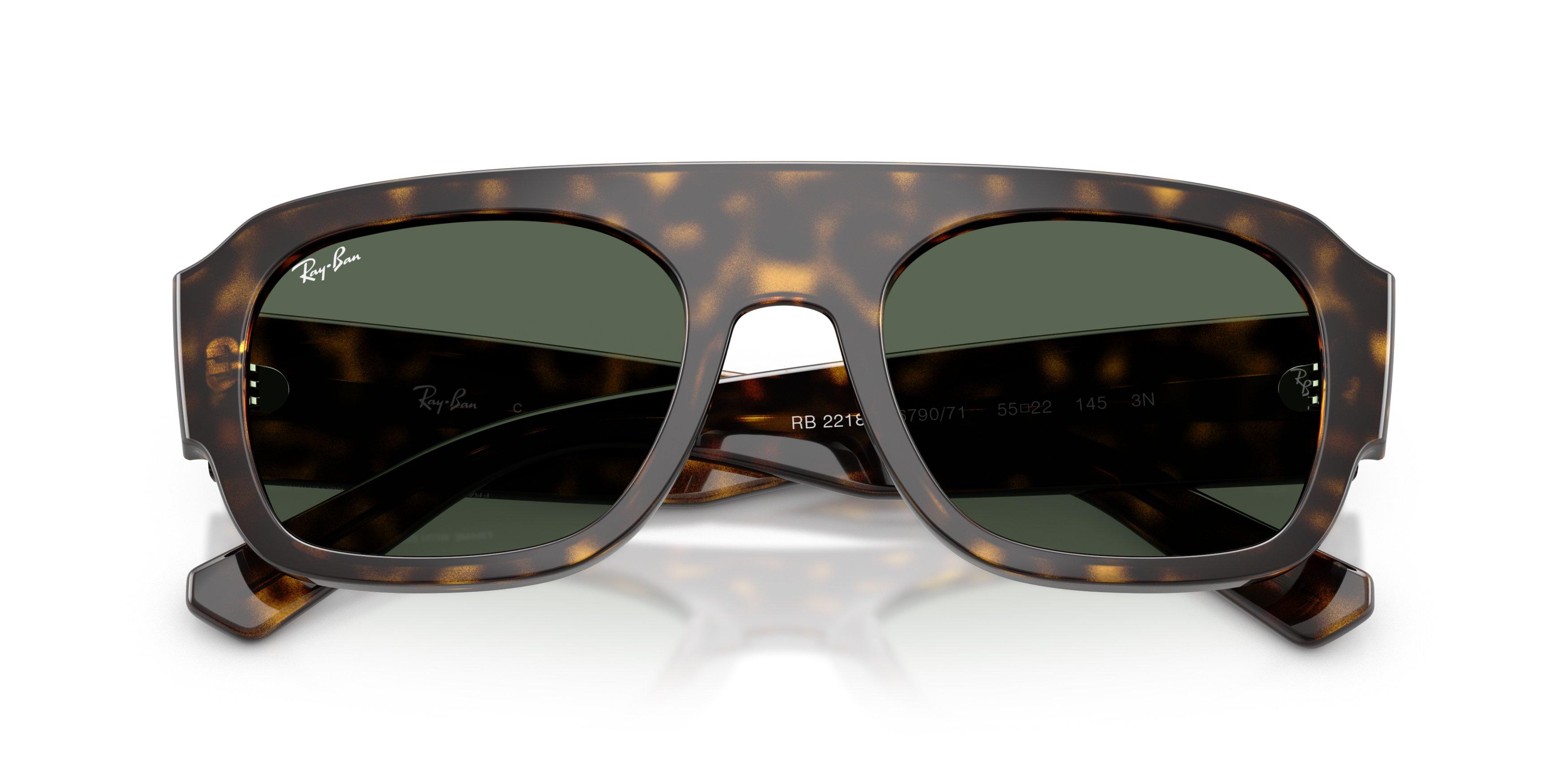 Ray-Ban RB2218 Green Sunglasses &ndash; Tortoise - BROWN/GREEN Thumbnail View 6