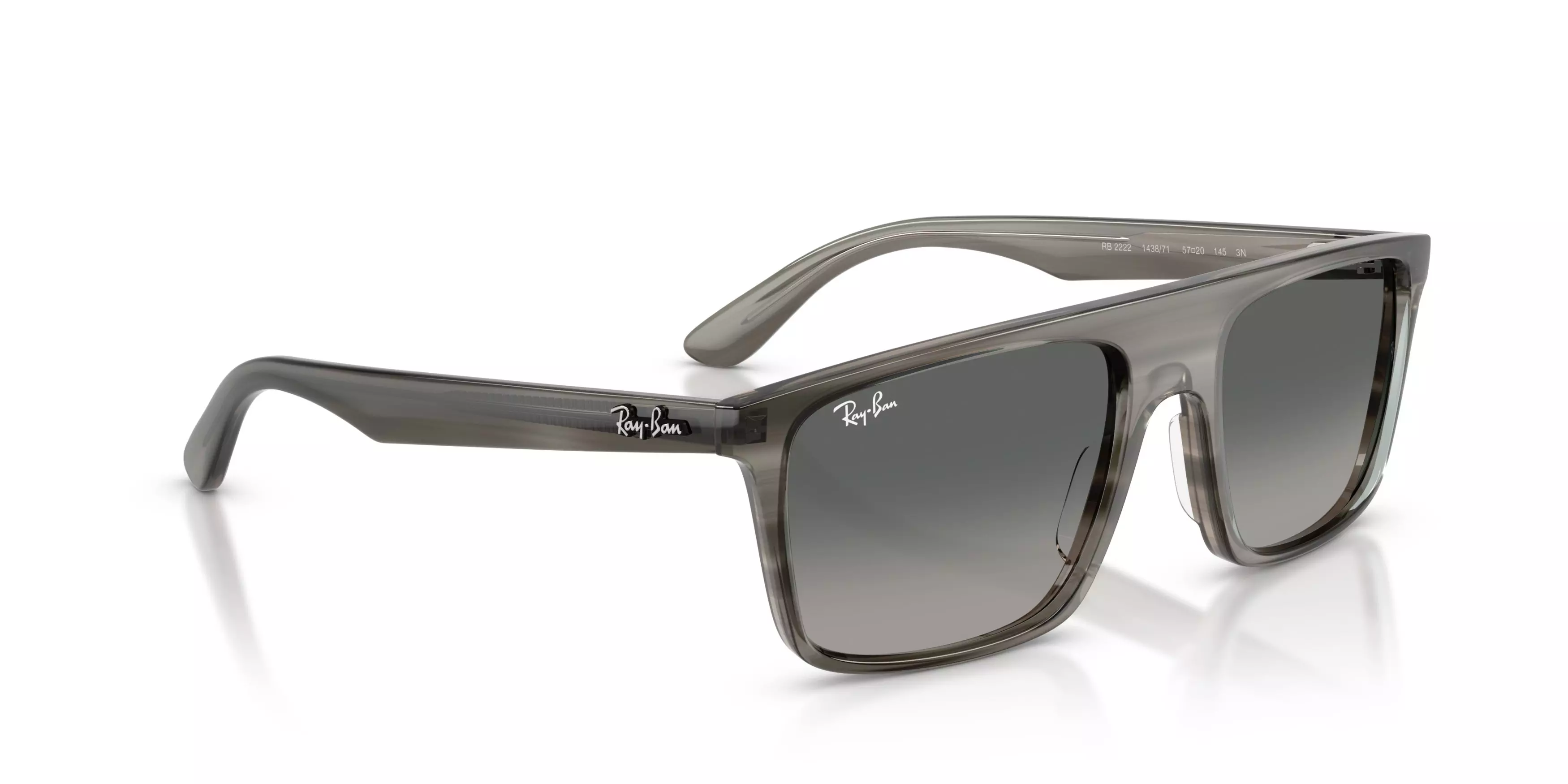 Ray-Ban RB2222 Grey Gradient Sunglasses – Striped Grey - GREY