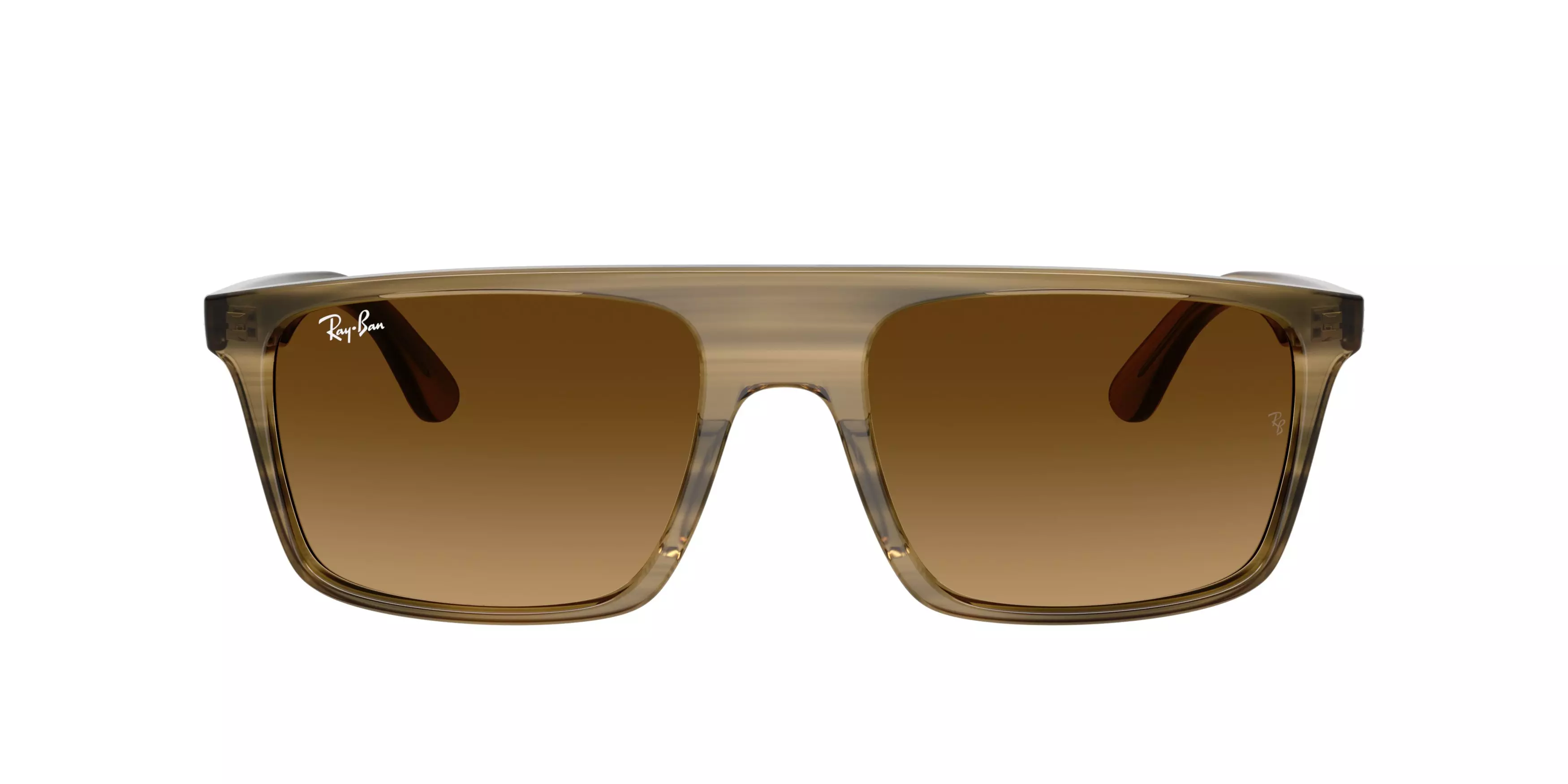 Ray-Ban RB2222 Brown Gradient Sunglasses – Striped Green - GREEN/BROWN