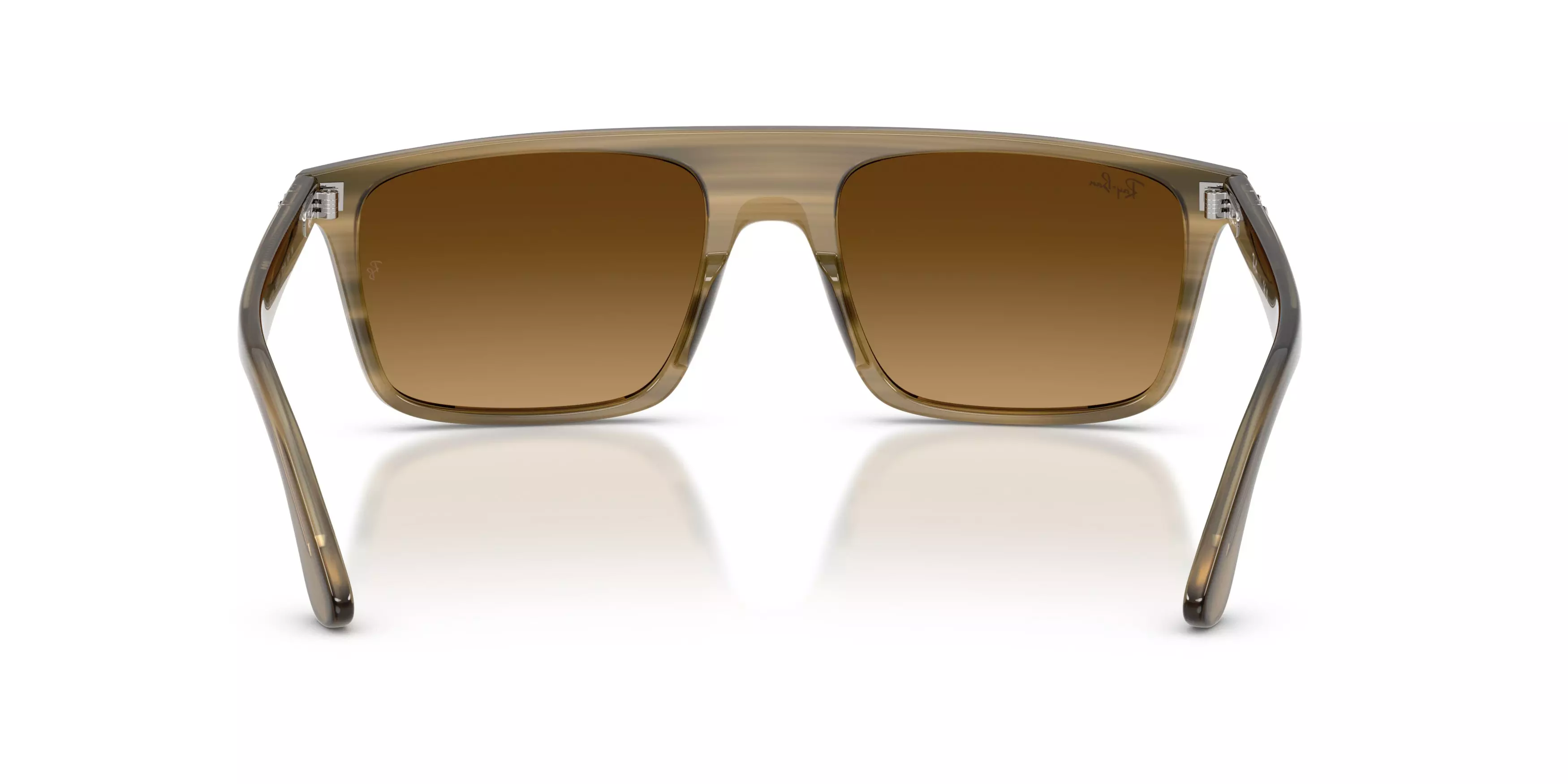 Ray-Ban RB2222 Brown Gradient Sunglasses – Striped Green - GREEN/BROWN