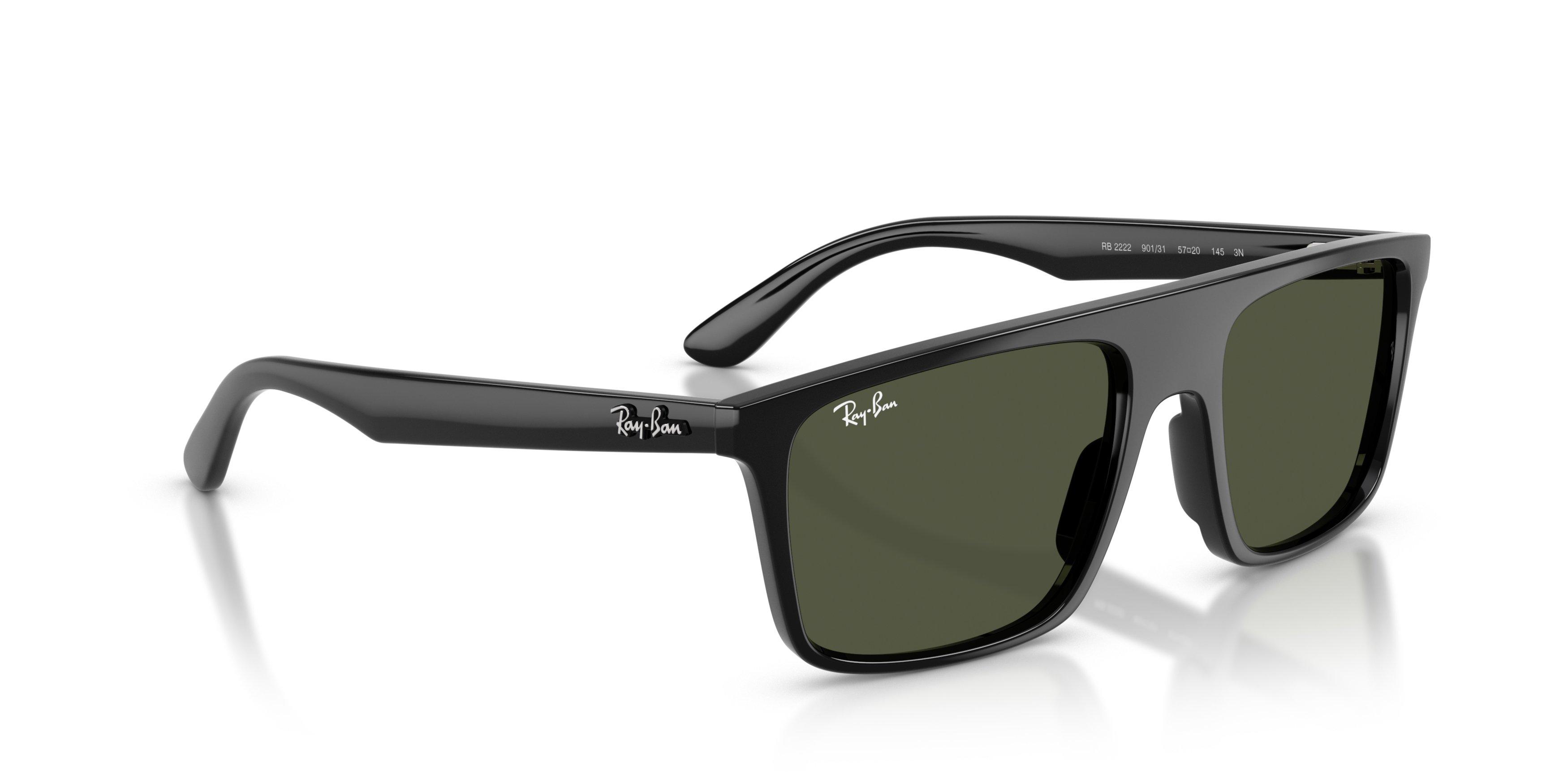 Ray-Ban RB2222 Green Sunglasses &ndash; Black - BLACK/GREEN Thumbnail View 4